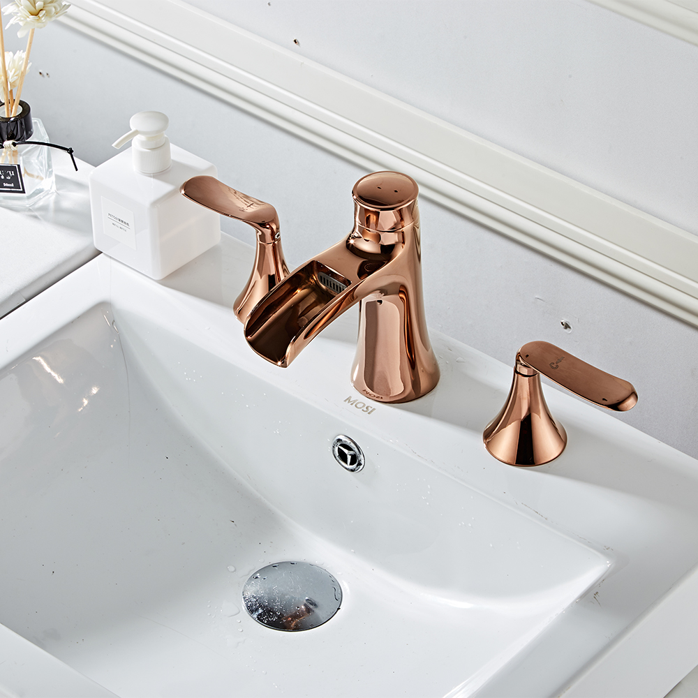 Wovier Widespread Faucet,Three Handle Two Hole Bathroom sink Faucet-W8416-23