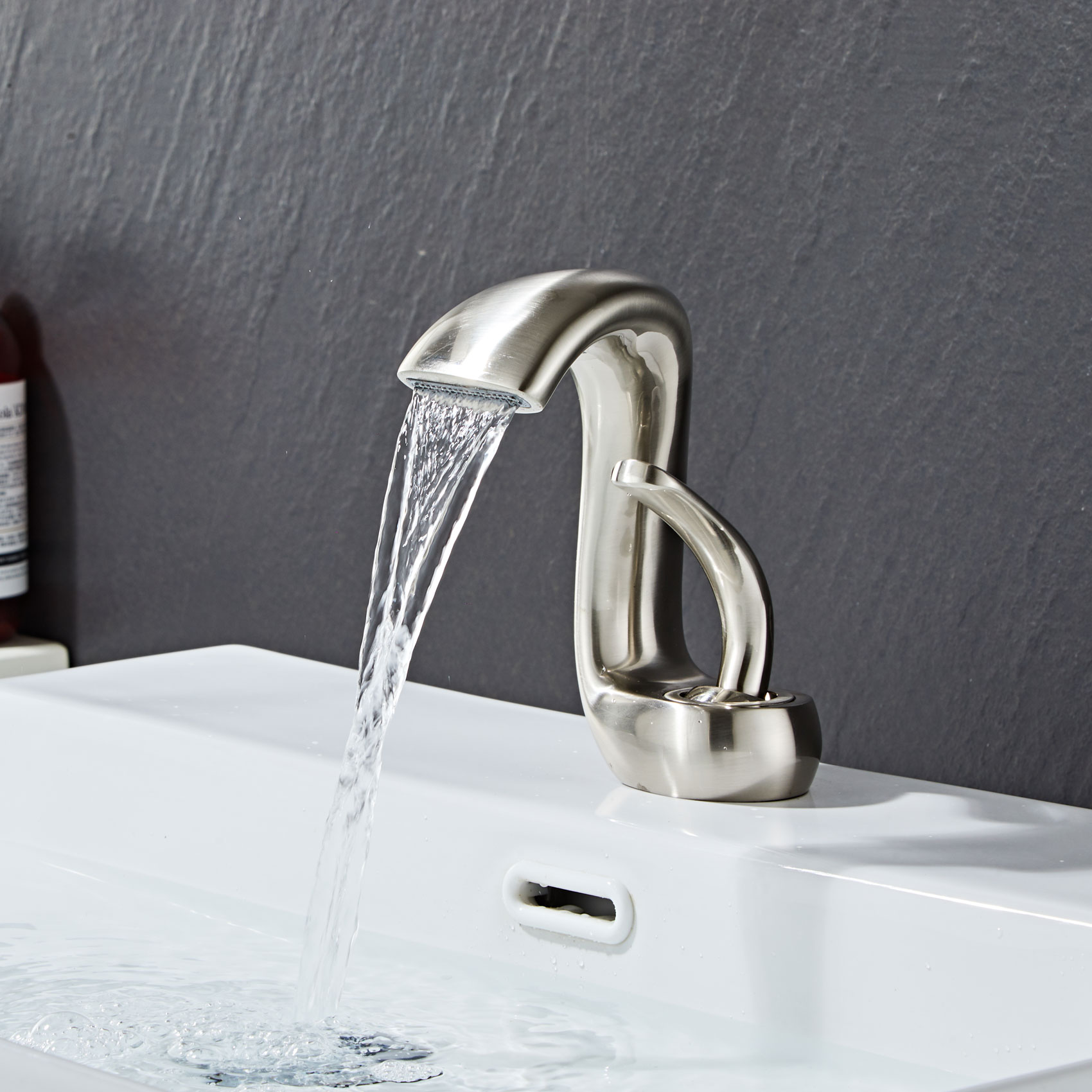 Wovier Bathroom Sink Faucet with Supply Hose,Single Handle Single Hole Lavatory Faucet W8345-2