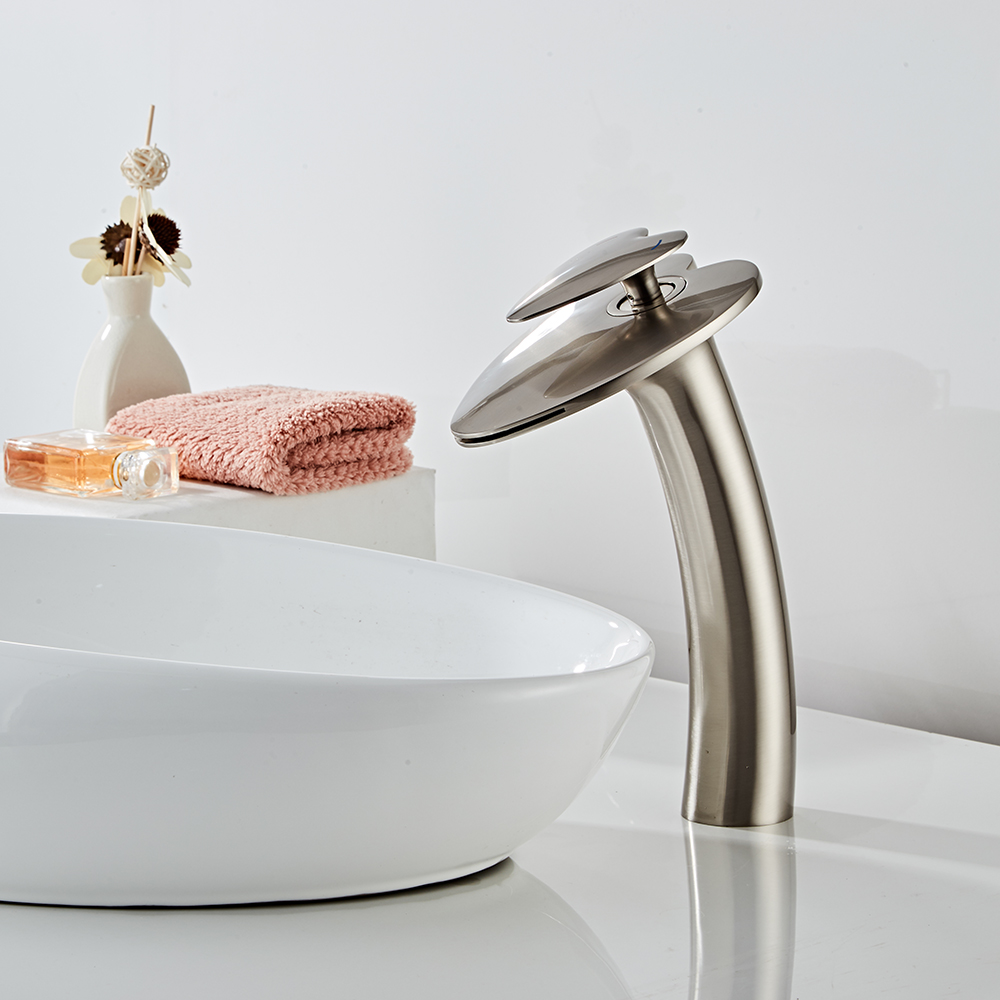 Wovier Waterfall Vessel Faucet, Single Handle Single Hole Bathroom Faucet - w8205-10