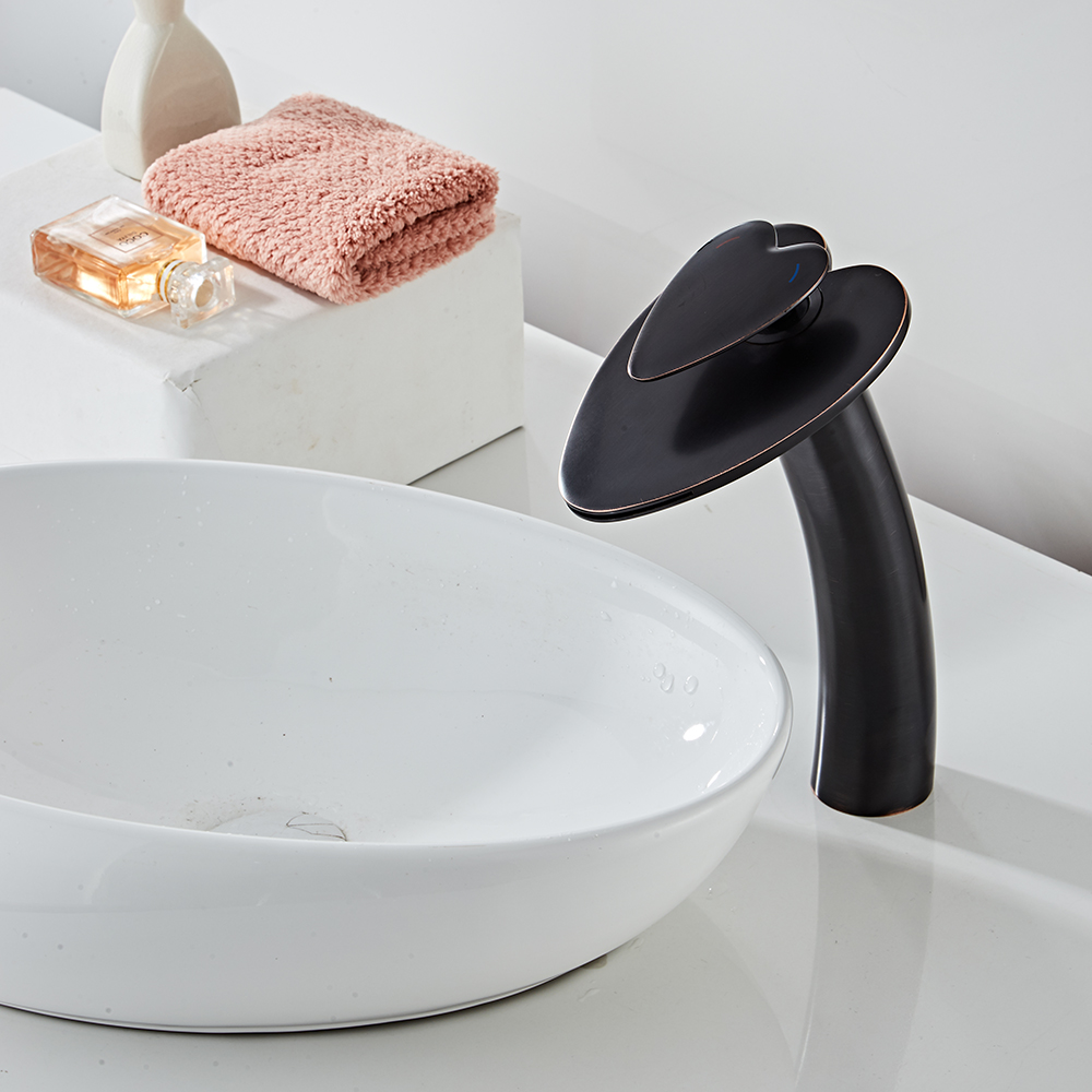 Wovier Waterfall Vessel Faucet, Single Handle Single Hole Bathroom Faucet - w8205-13