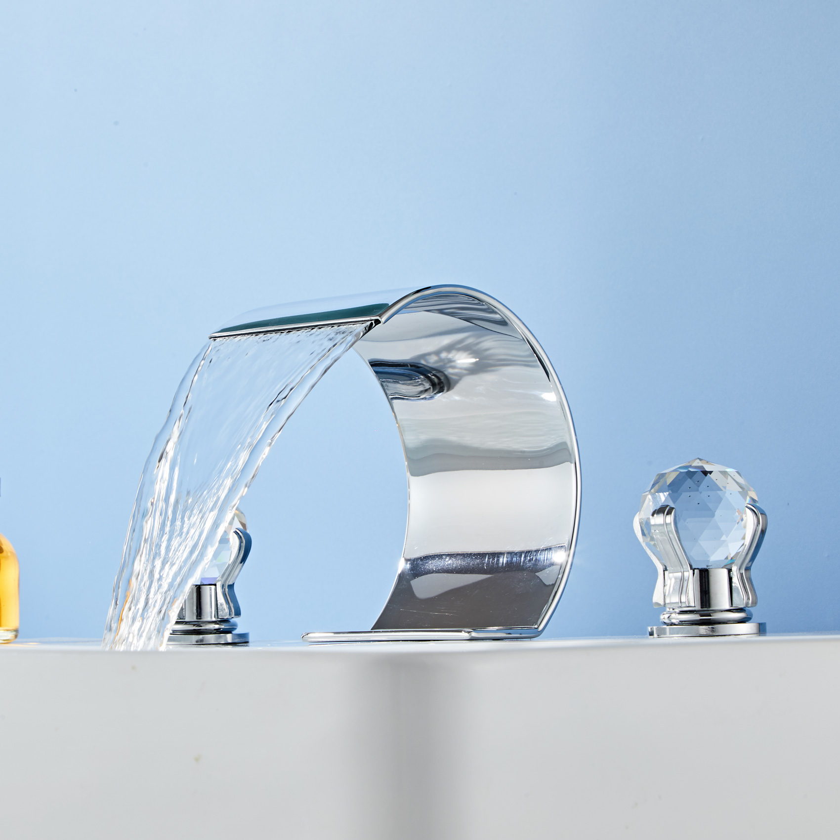 Wovier Widespread Faucet,Three Handle Two Hole Bathroom sink Faucet-W8429-24