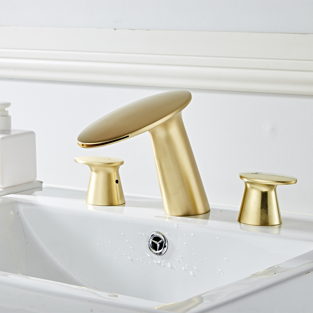 Wovier Widespread Faucet,Three Handle Two Hole Bathroom sink Faucet-W8417-40