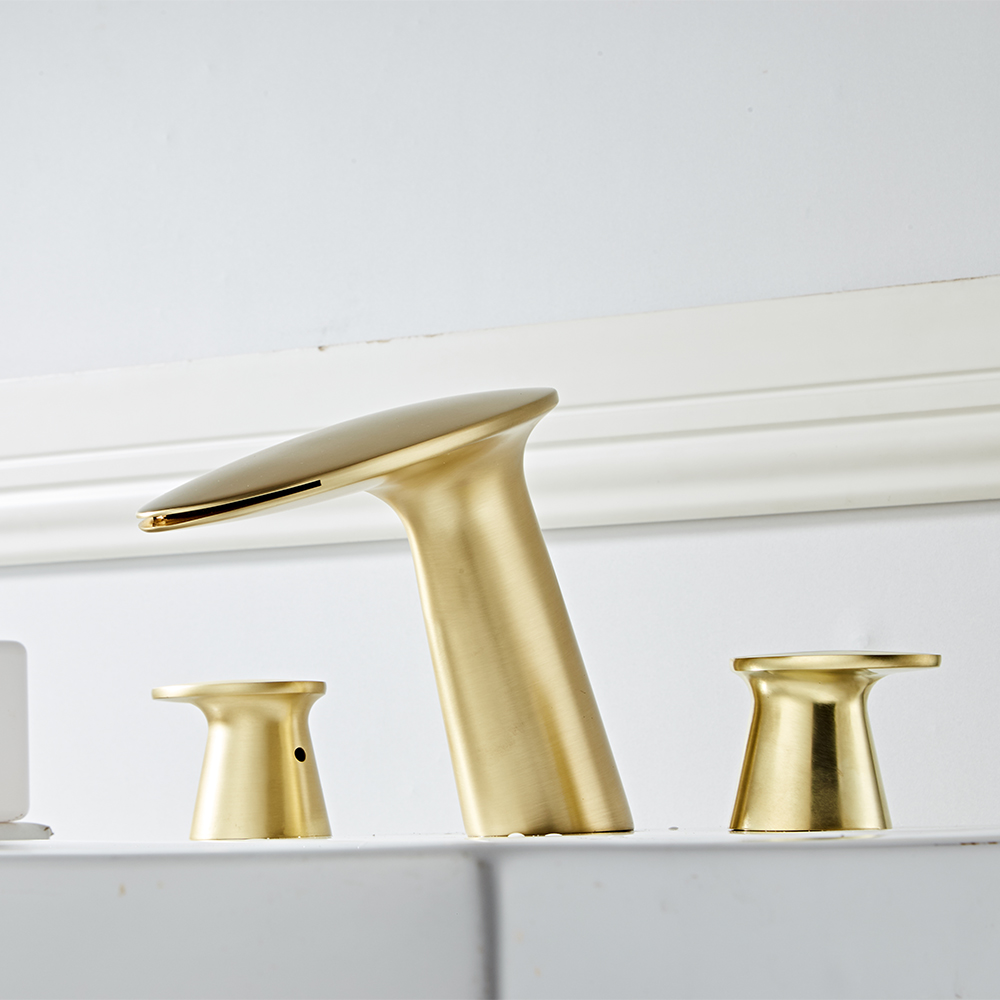 Wovier Widespread Faucet,Three Handle Two Hole Bathroom sink Faucet-W8417-38