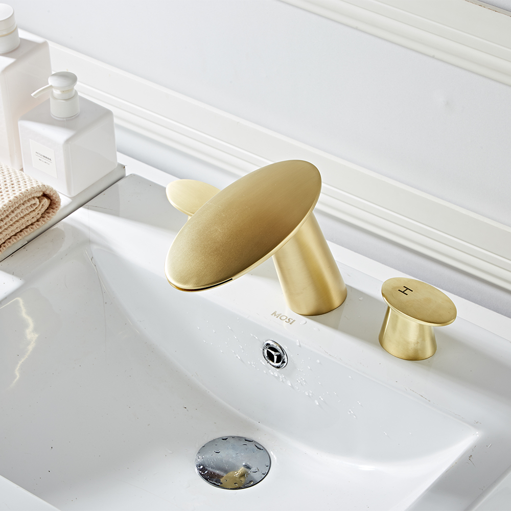 Wovier Widespread Faucet,Three Handle Two Hole Bathroom sink Faucet-W8417-39