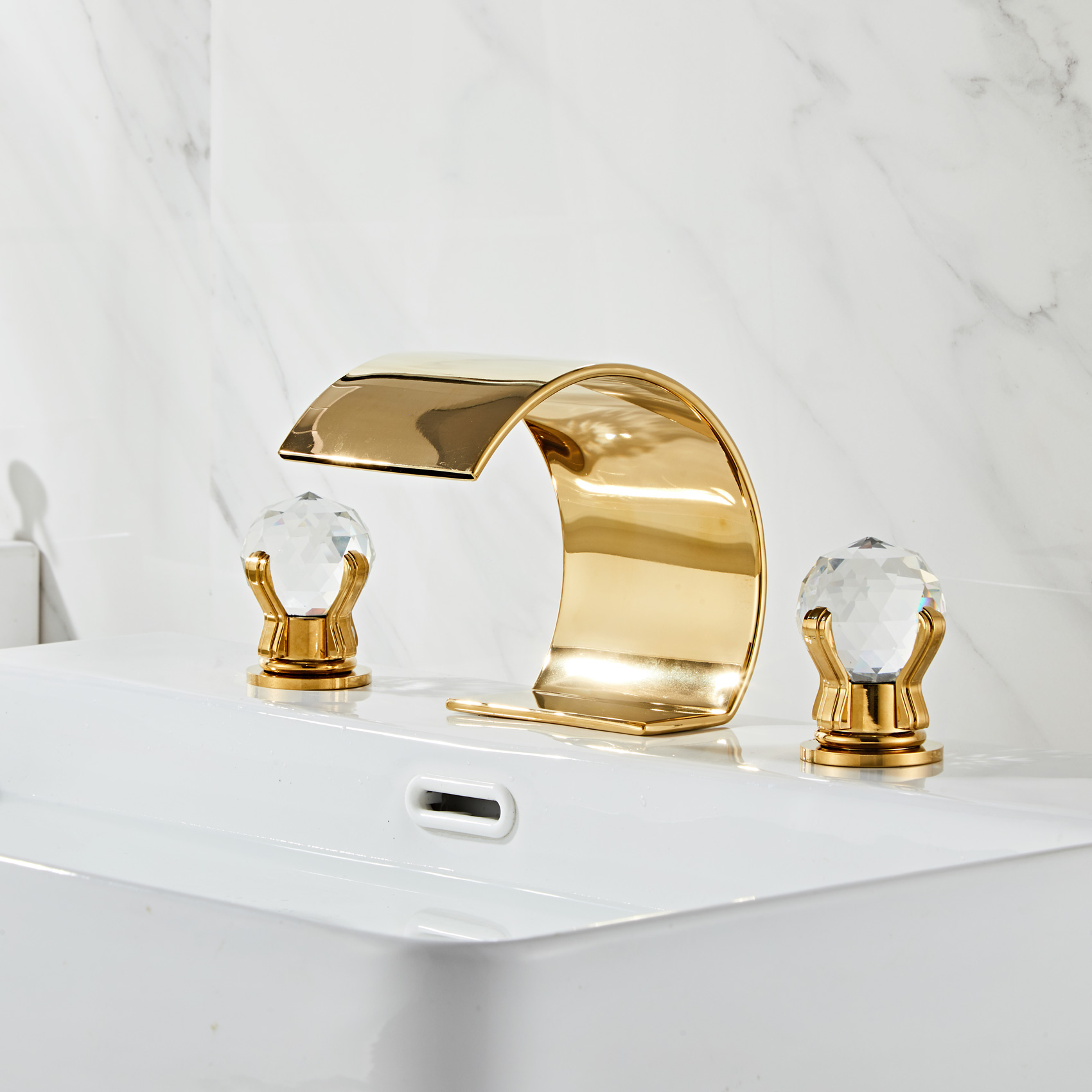 Wovier Widespread Faucet,Three Handle Two Hole Bathroom sink Faucet-W8429-8 