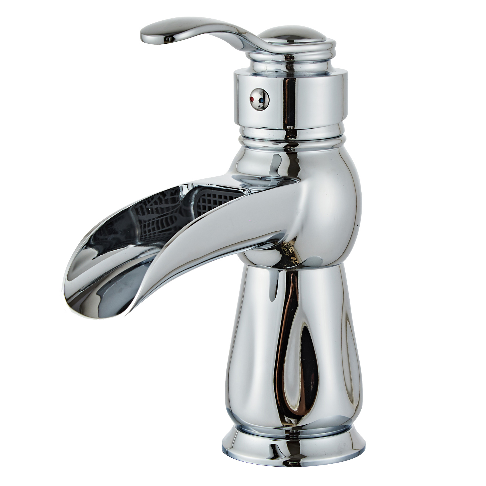 Wovier Waterfall Bathroom Sink Faucet,Single Handle Single Hole Faucet-W8277-9