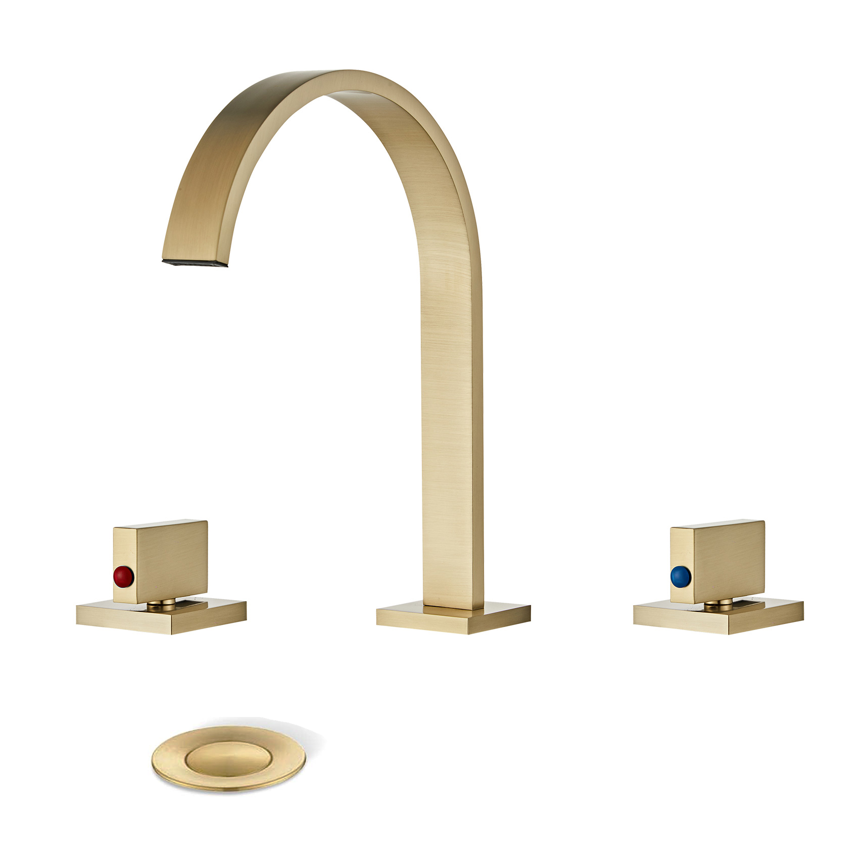 Wovier Widespread Faucet,Three Handle Two Hole Bathroom sink Faucet-W8404-07