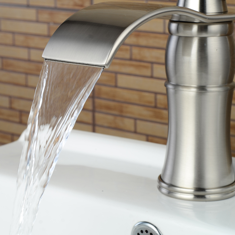 Wovier Bathroom Sink Faucet with Supply Hose,Single Handle Single Hole Lavatory Faucet W8244-5