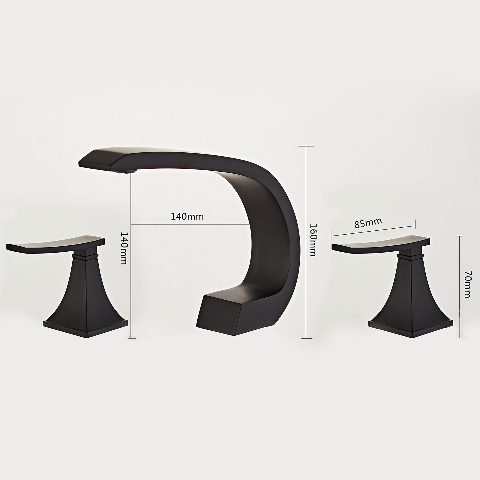 Wovier Widespread Faucet,Three Handle Two Hole Bathroom sink Faucet-W8424-07