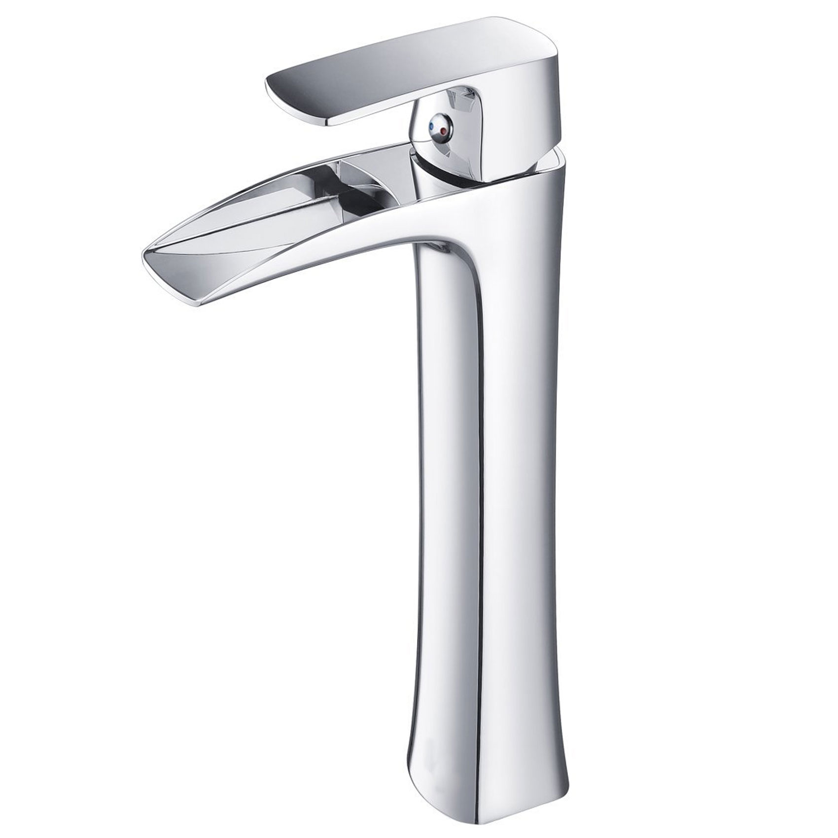 Wovier Waterfall Vessel Faucet, Single Handle Single Hole Bathroom Faucet - w8231-10