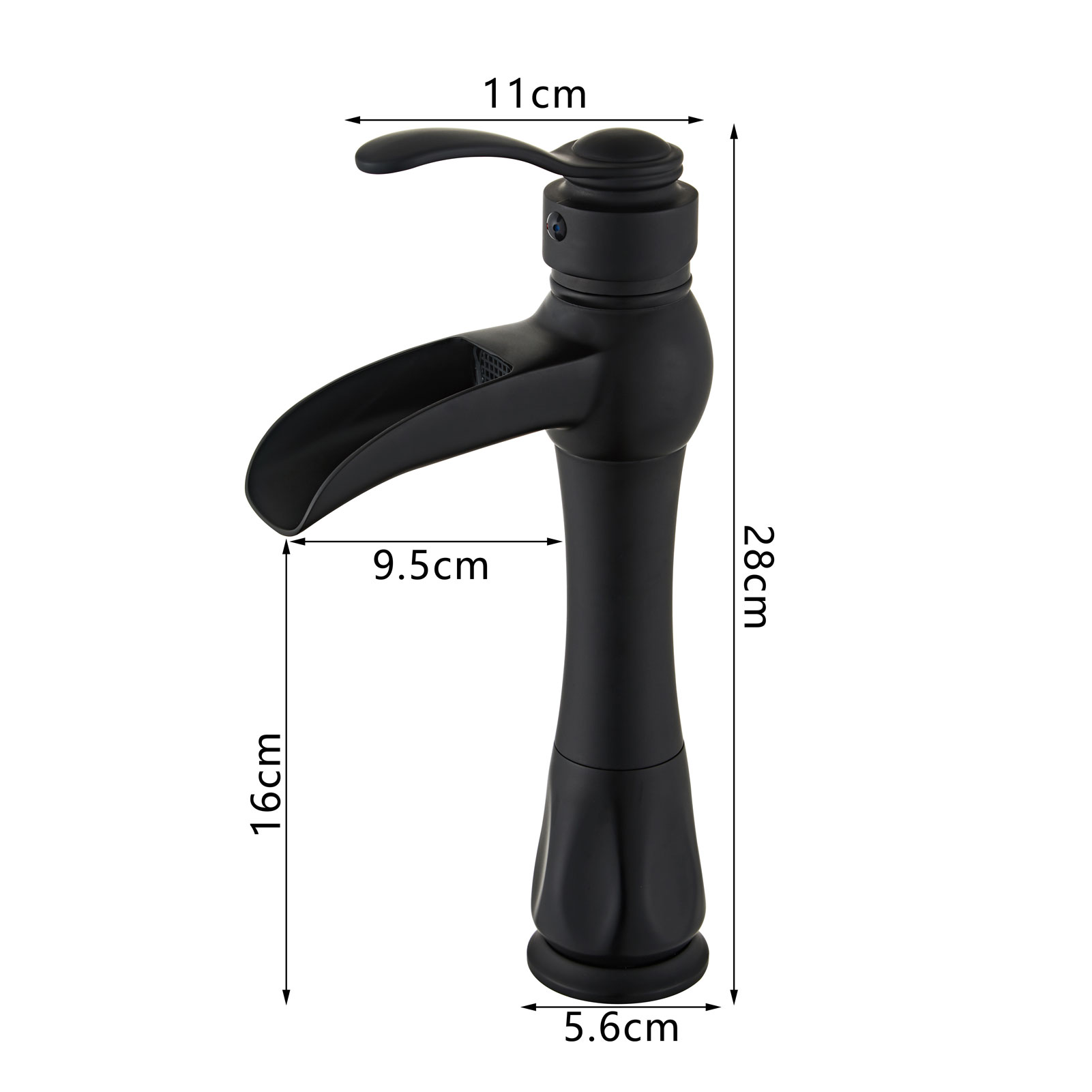 Wovier Waterfall Vessel Faucet with Supply Hose,Single Handle Single Hole Bathroom Faucet W8276-26