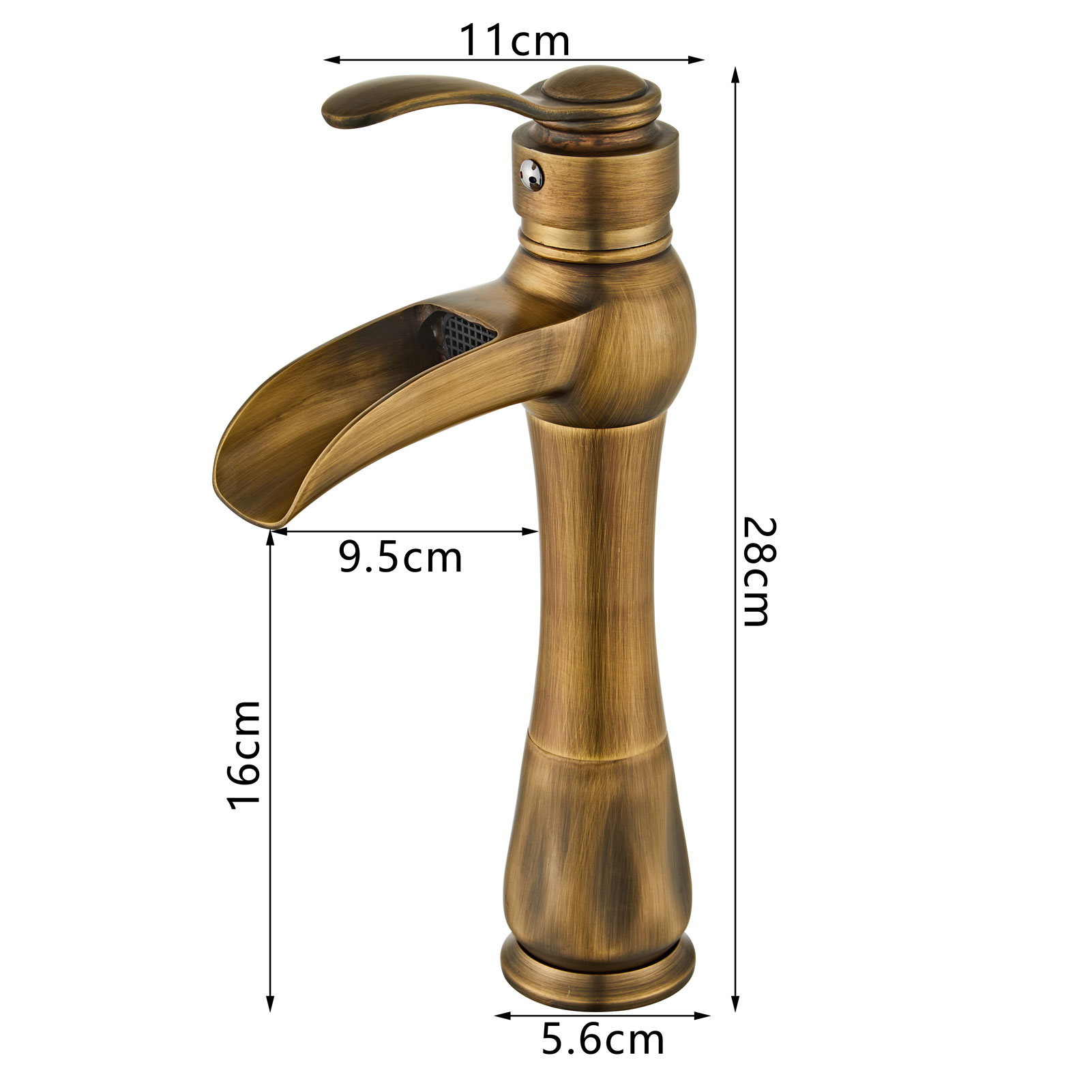 Wovier Waterfall Vessel Faucet with Supply Hose,Single Handle Single Hole Bathroom Faucet W8276-30
