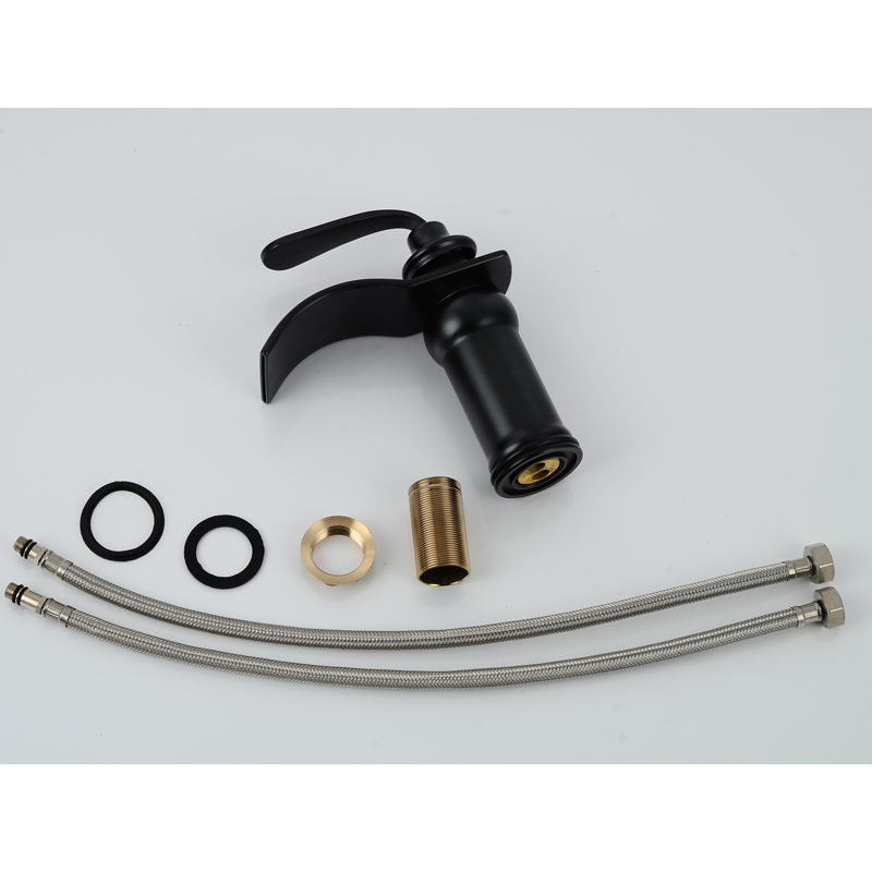 Wovier Bathroom Sink Faucet with Supply Hose,Single Handle Single Hole Lavatory Faucet W8294-10