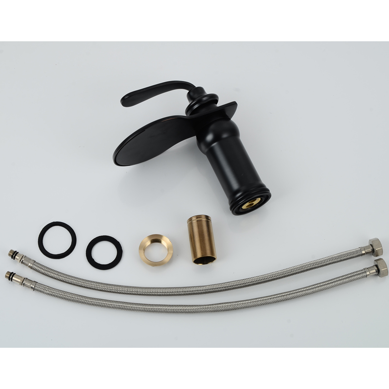 Wovier Bathroom Sink Faucet with Supply Hose,Single Handle Single Hole Lavatory Faucet W8296