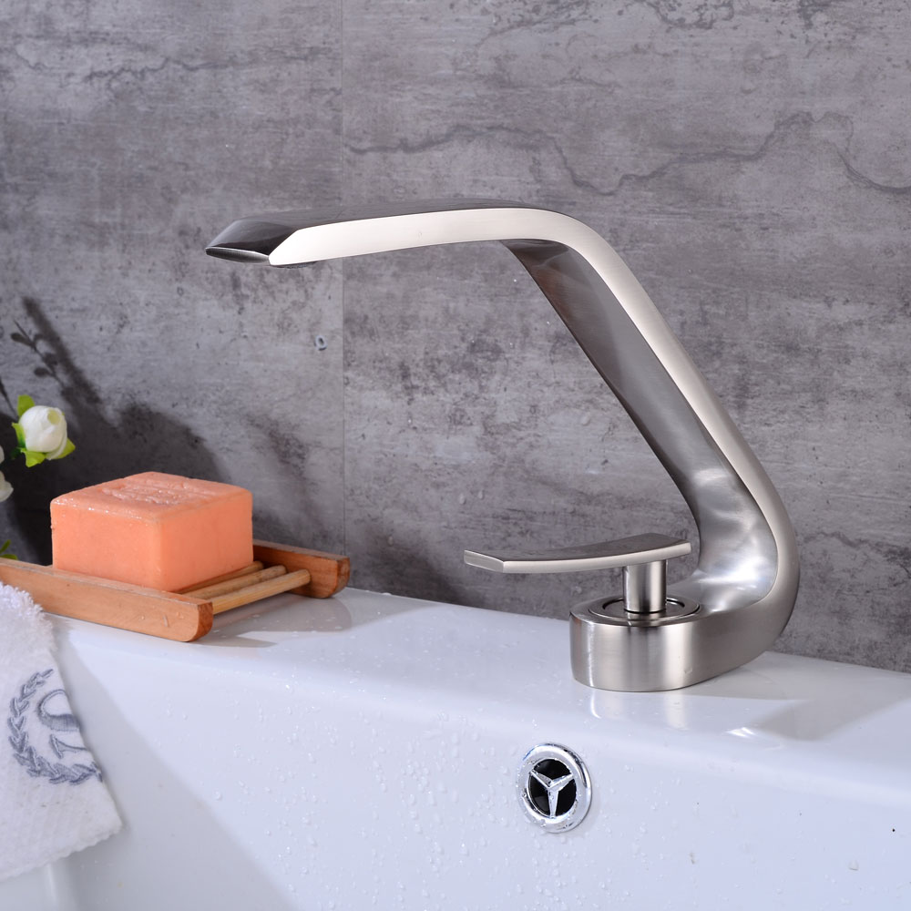 Wovier Bathroom Sink Faucet with Supply Hose,Single Handle Single Hole Lavatory Faucet W8348-3