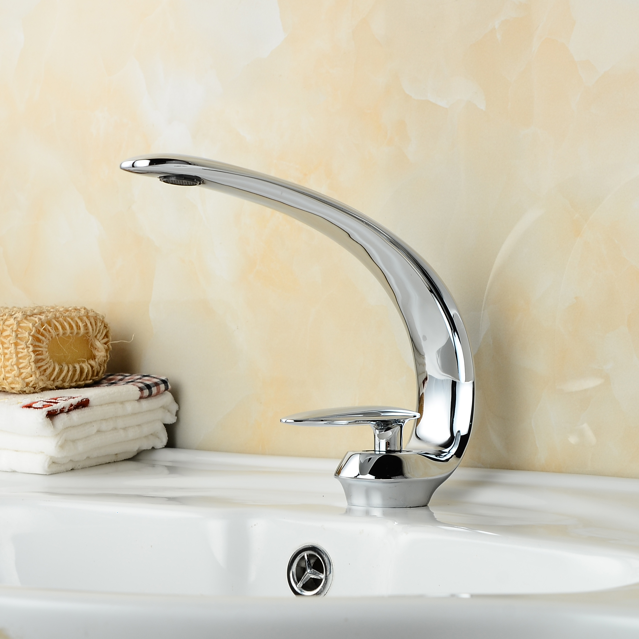 Wovier Bathroom Sink Faucet with Supply Hose,Single Handle Single Hole Lavatory Faucet W8349-35