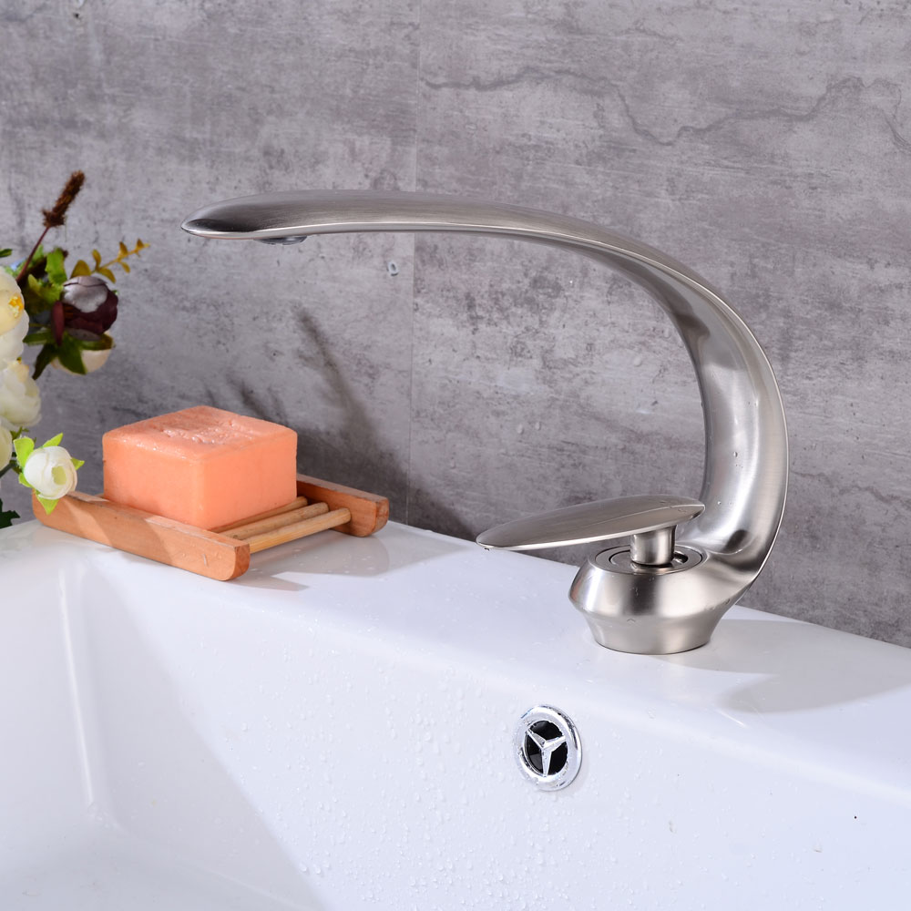 Wovier Bathroom Sink Faucet with Supply Hose,Single Handle Single Hole Lavatory Faucet W8349-6