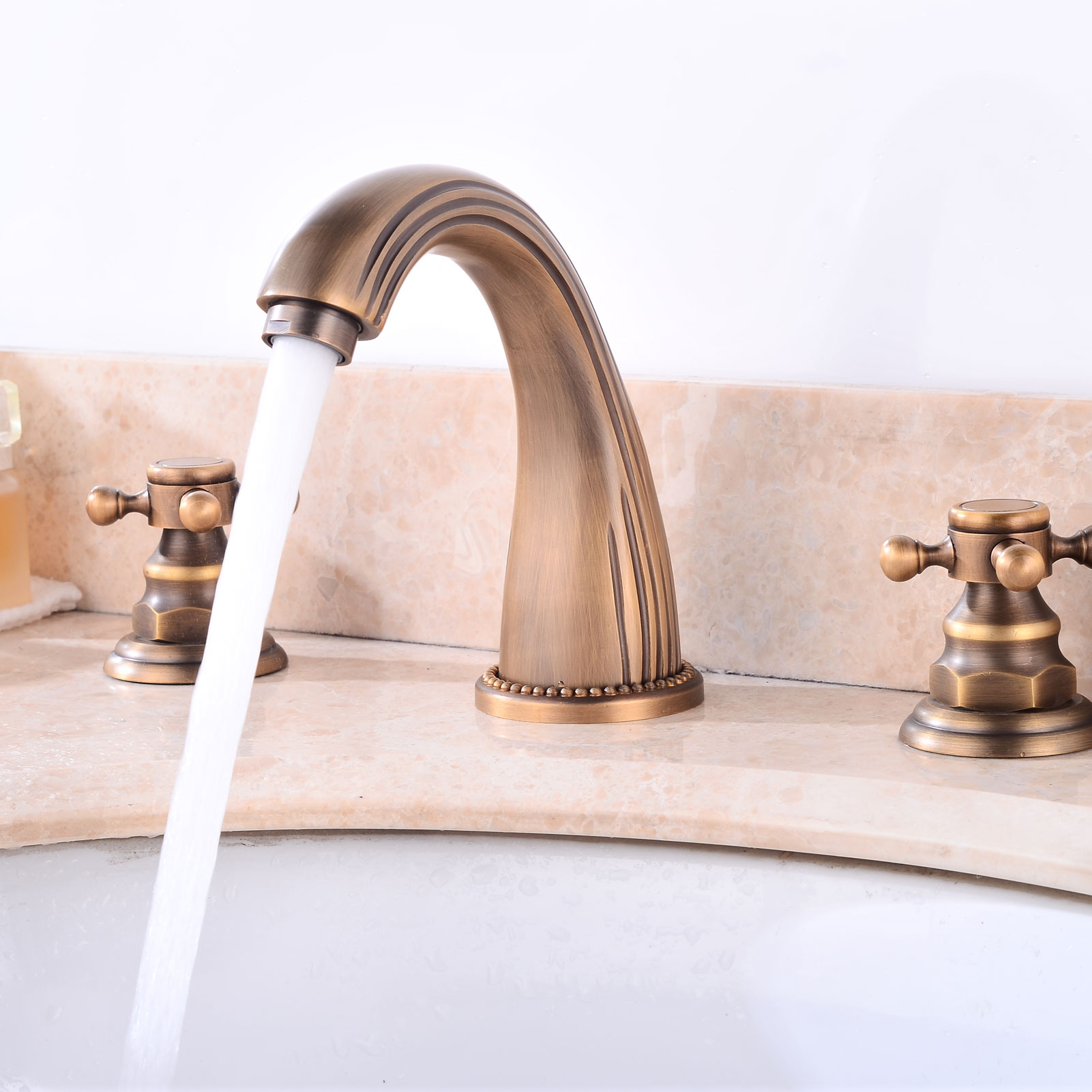 Wovier Bathtub Faucets Set,Three Handles Five Holes with Handheld Sprayer – W8772-11