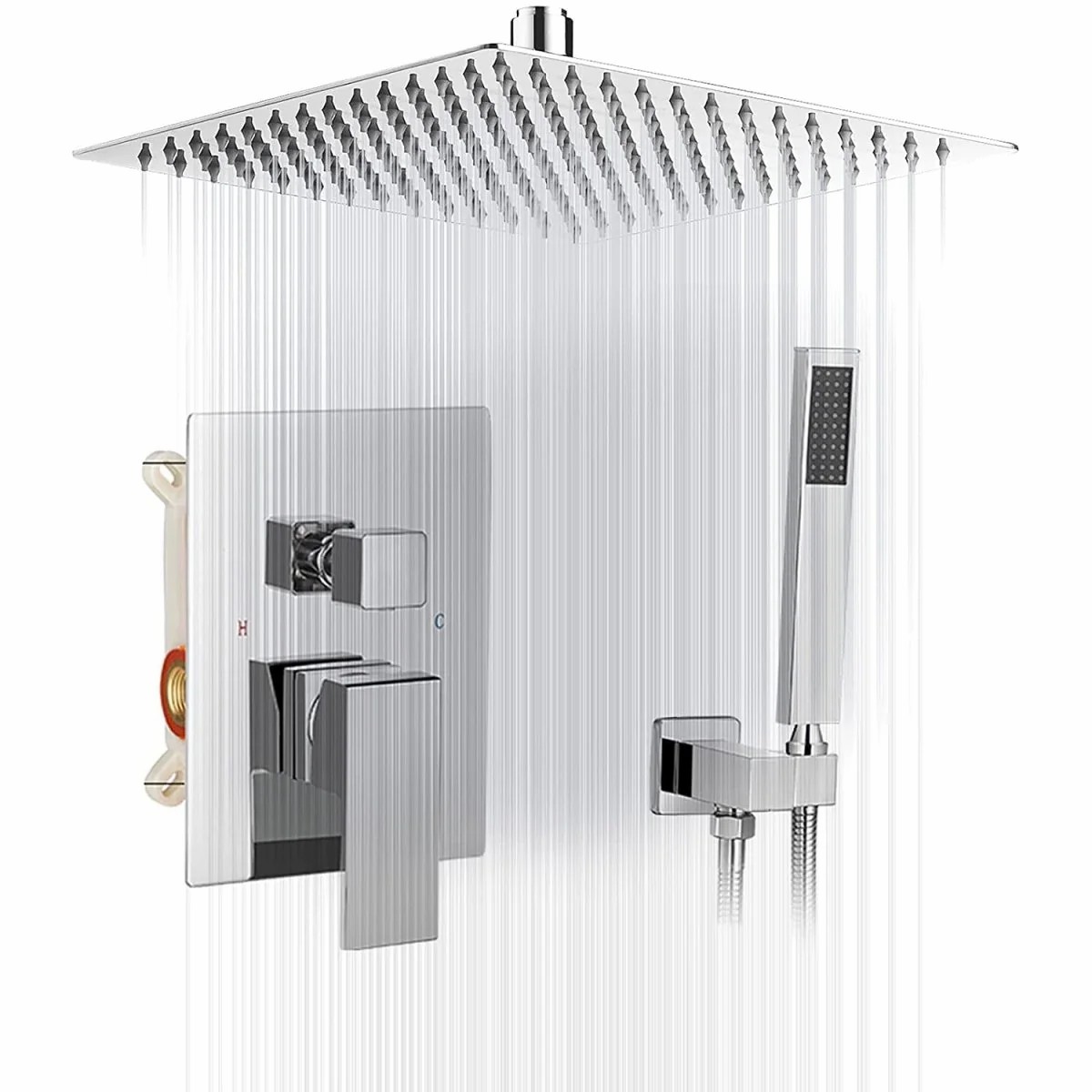 Wovier Shower System Rain Shower Handheld Sprayer with Shower Hose - W8819-9