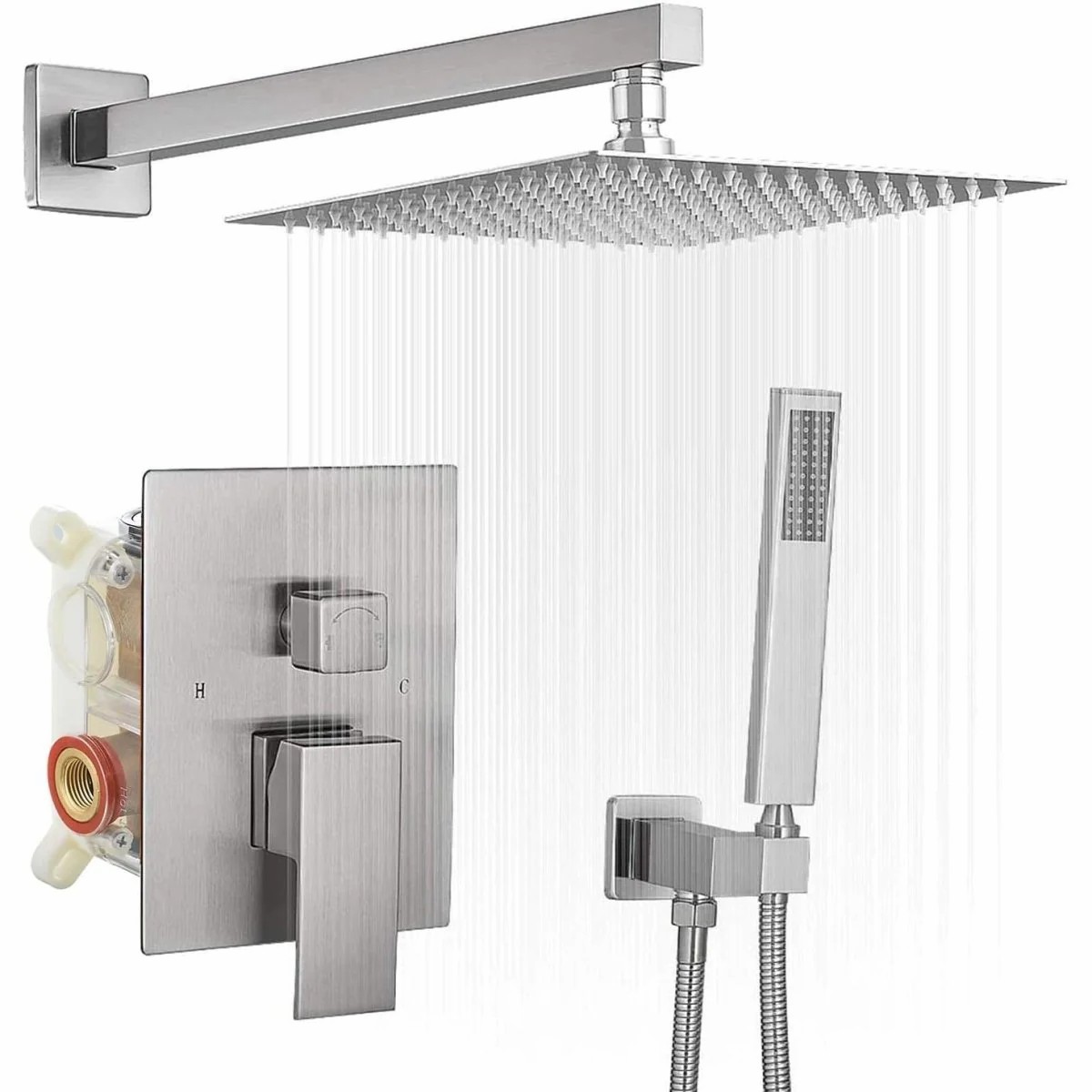 Wovier Shower System Rain Shower Handheld Sprayer with Shower Hose - W8802-1