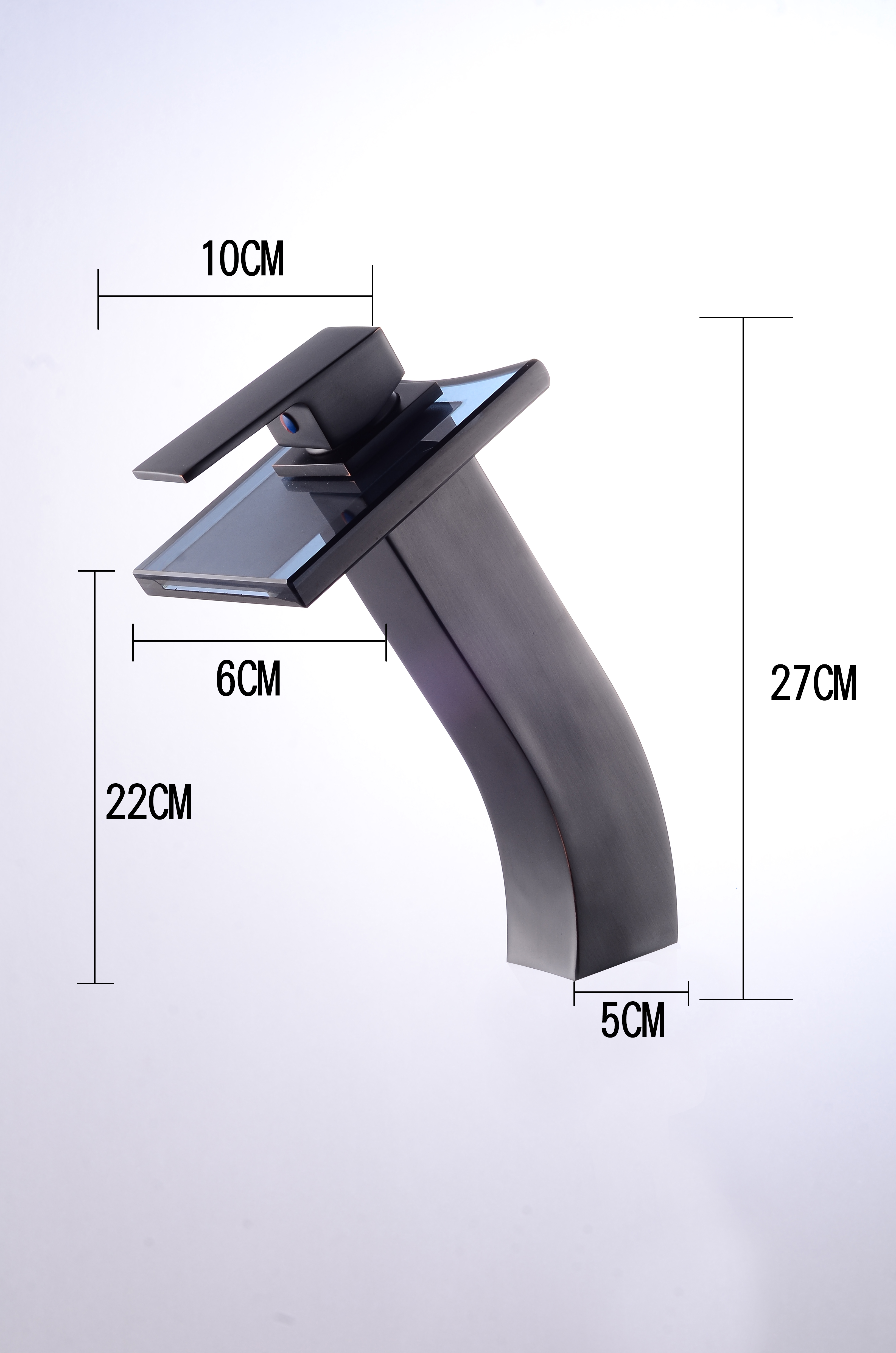 Wovier Waterfall Vessel Faucet, Single Handle Single Hole Bathroom Faucet - w8105-8