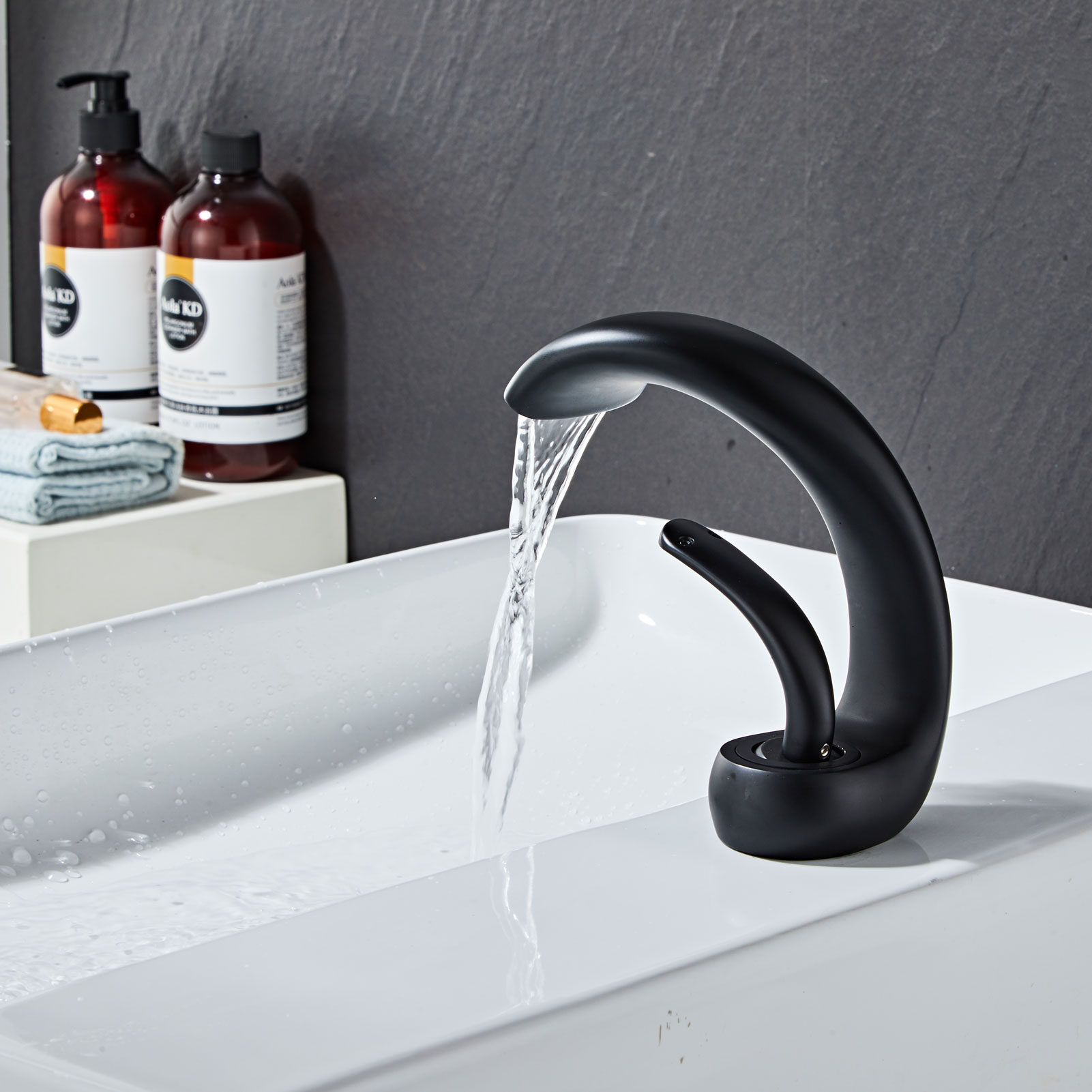 Wovier Bathroom Sink Faucet with Supply Hose,Single Handle Single Hole Lavatory Faucet W8345