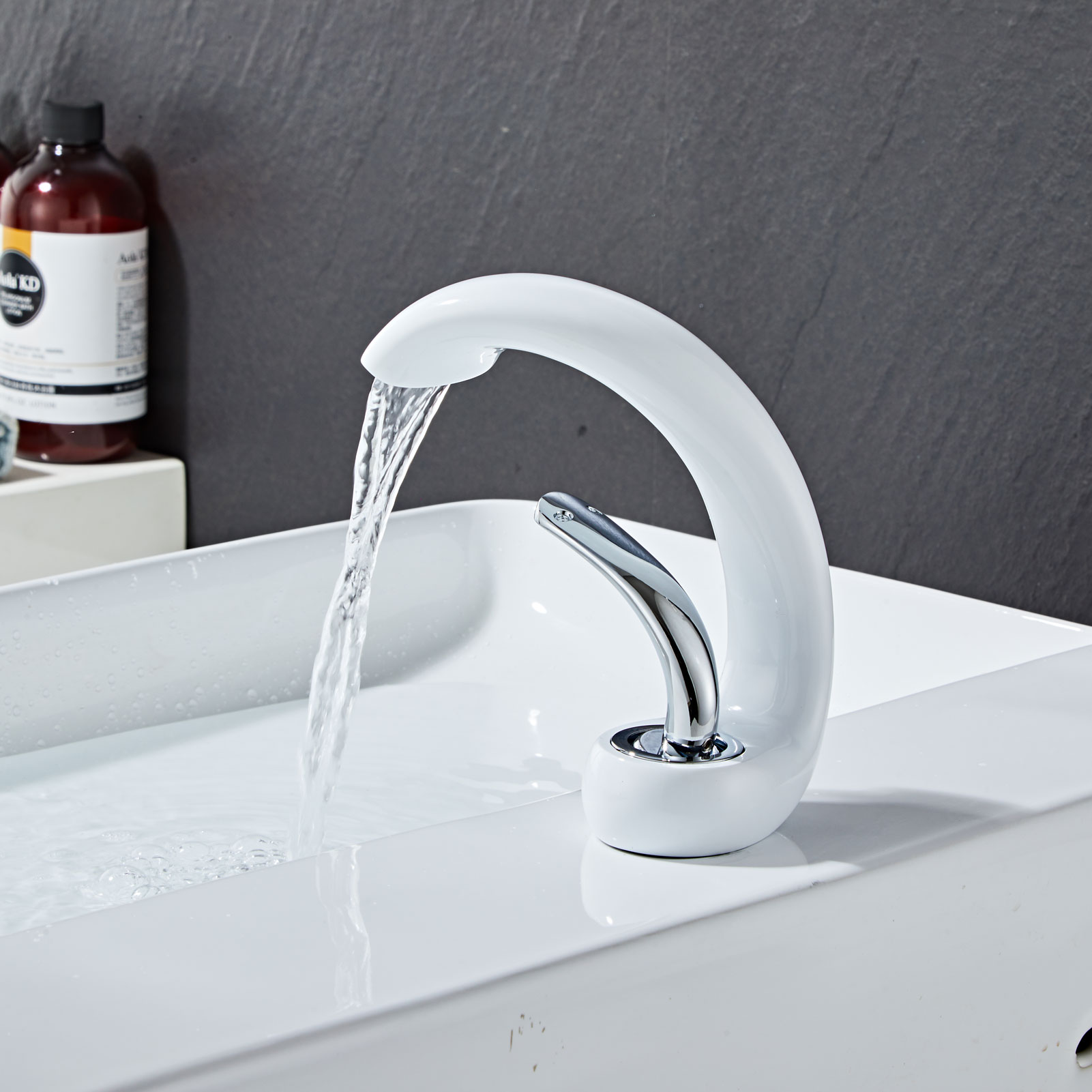 Wovier Bathroom Sink Faucet with Supply Hose,Single Handle Single Hole Lavatory Faucet W8345