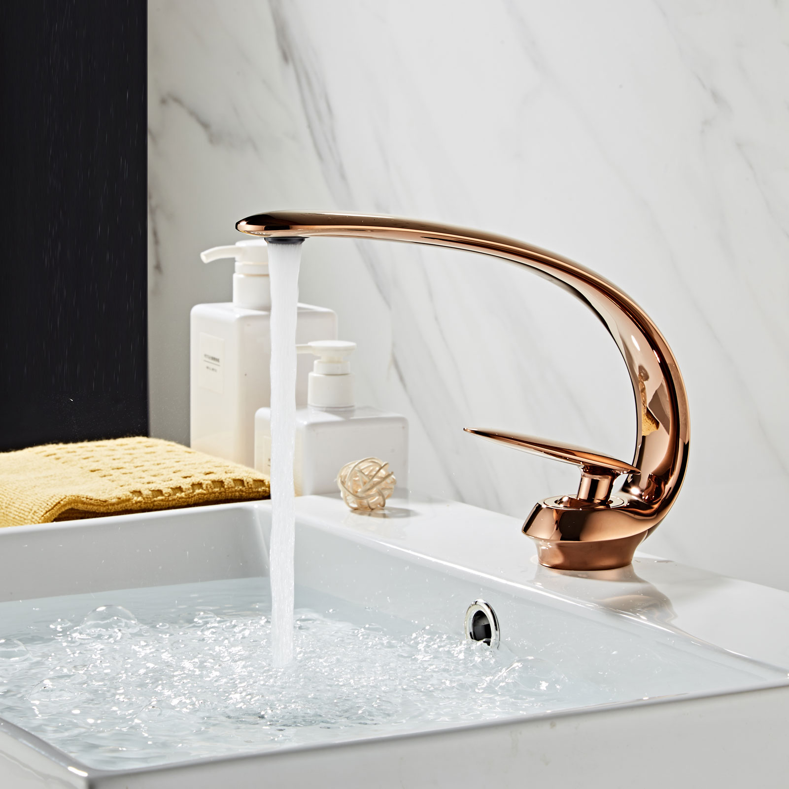 Wovier Bathroom Sink Faucet with Supply Hose,Single Handle Single Hole Lavatory Faucet W8349-29