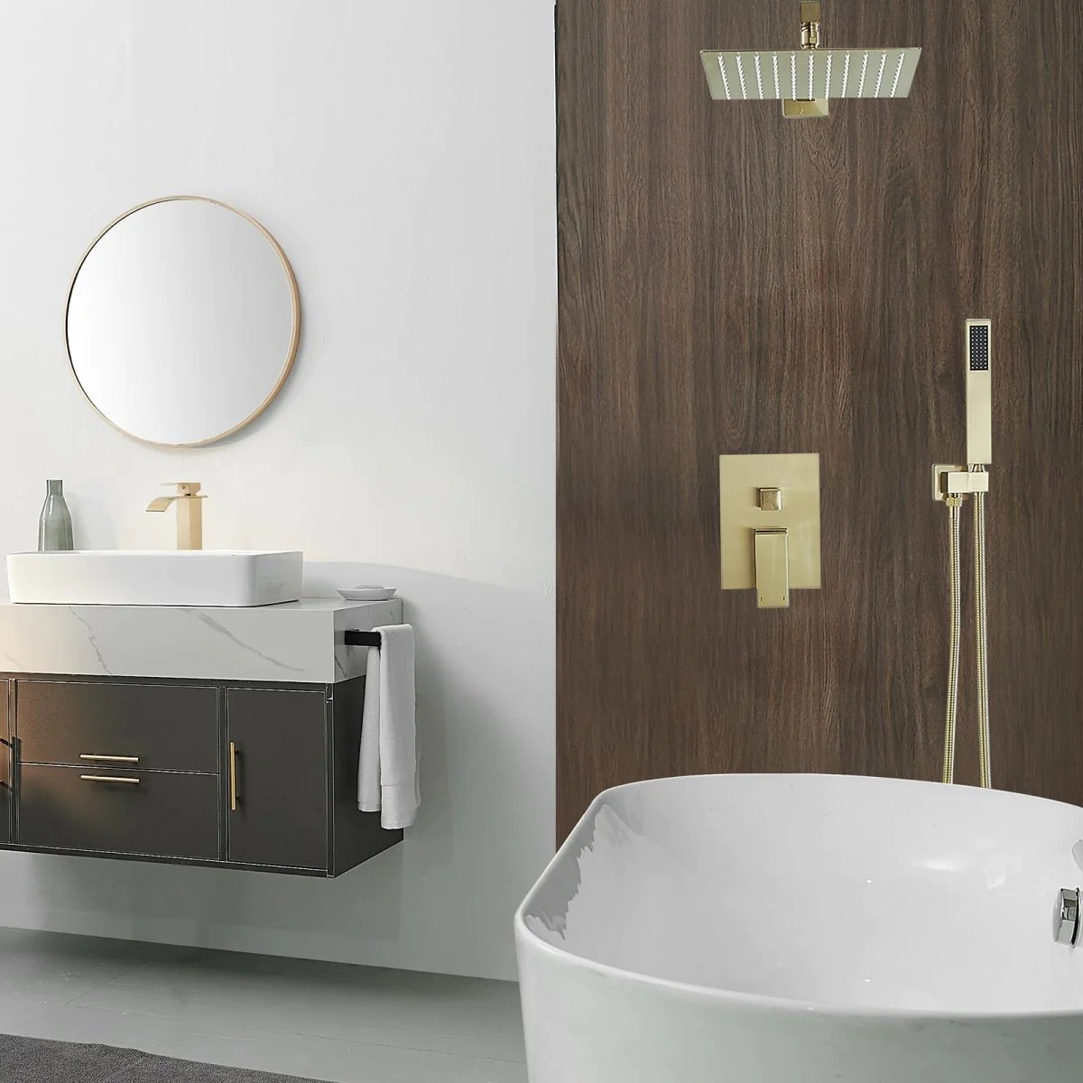 Wovier Shower System Rain Shower Handheld Sprayer with Shower Hose - W8802-16