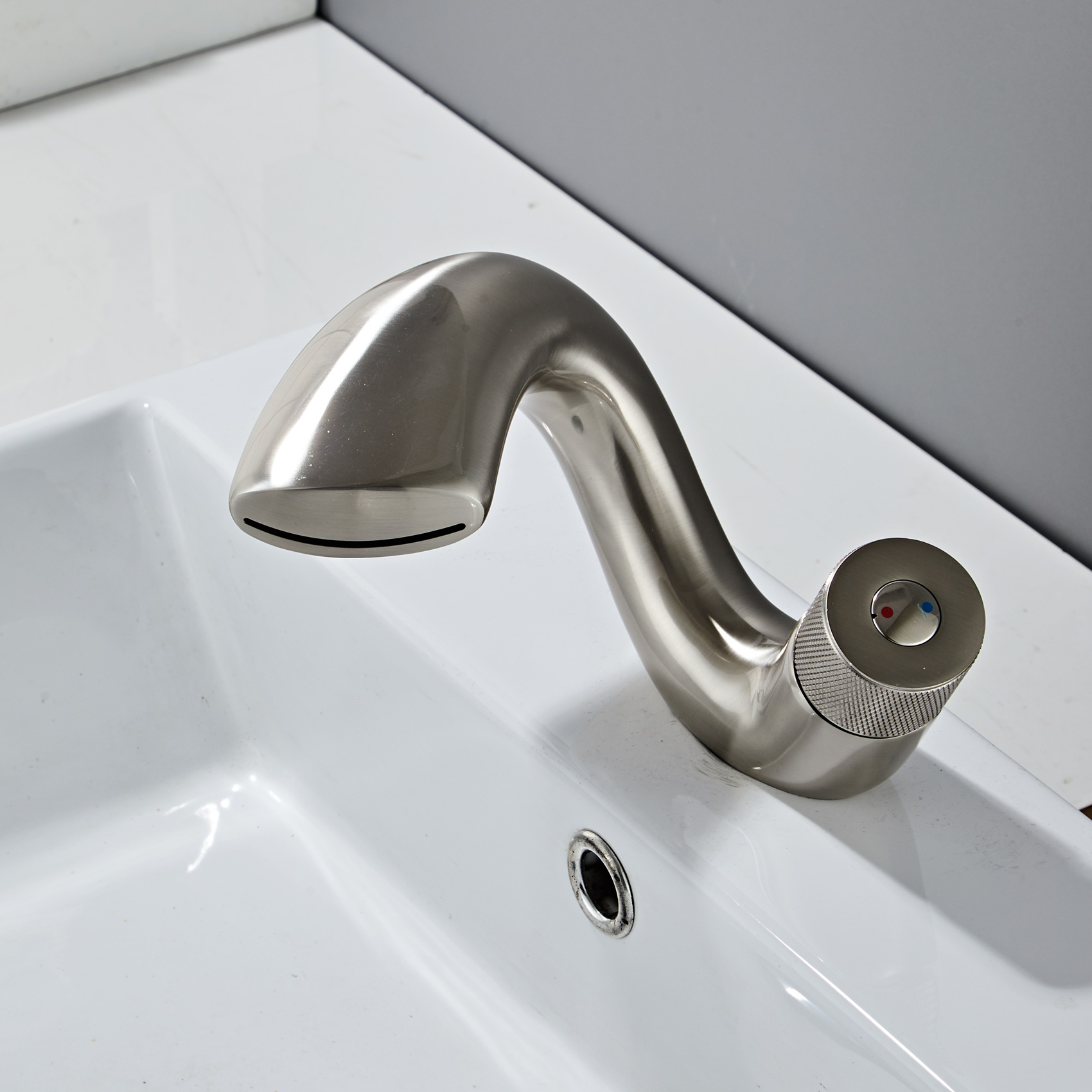 Wovier Waterfall Bathroom Sink Faucet,Single Handle Single Hole Faucet-W8211-14