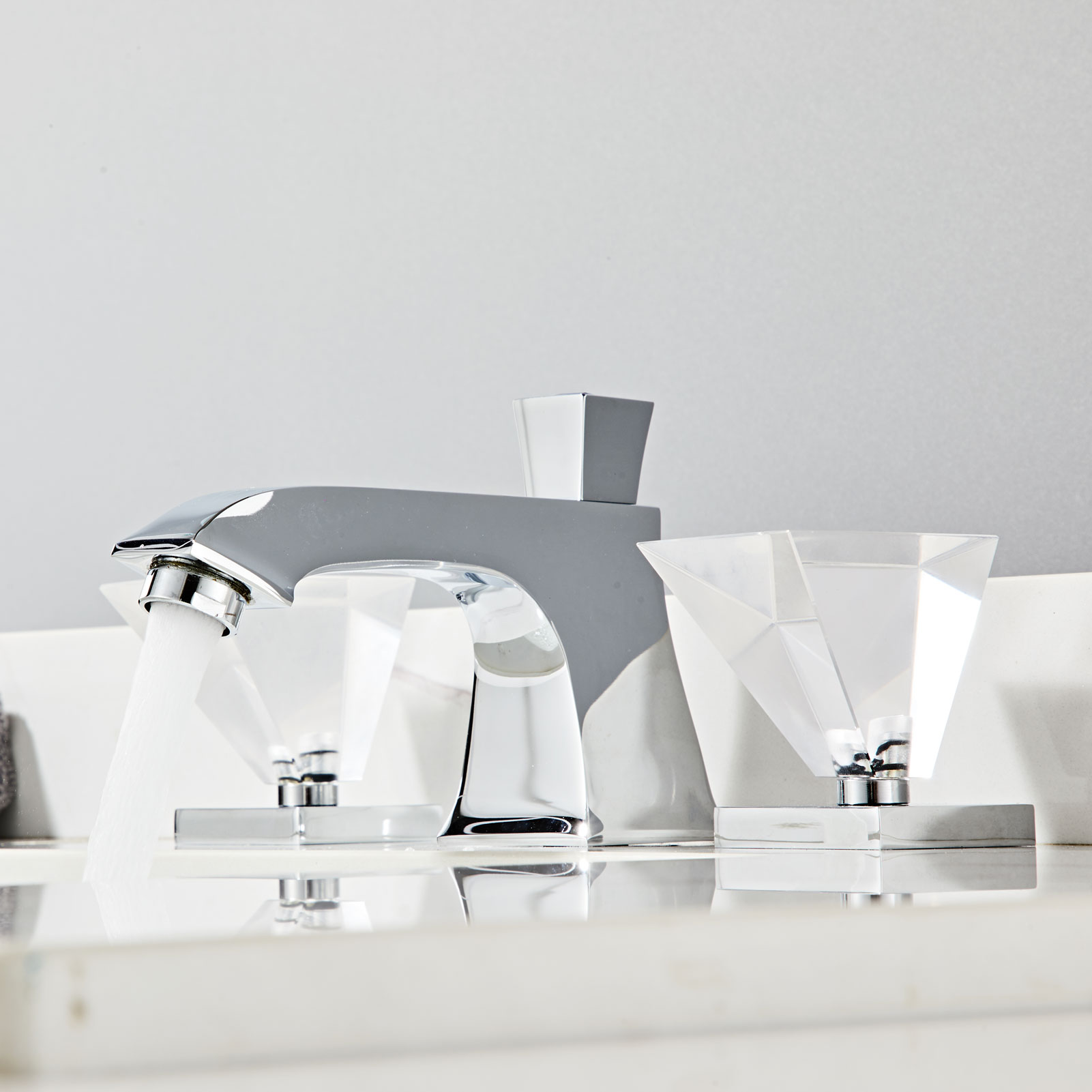 Wovier Widespread Faucet with Supply Hose,Three Handle Two Hole Bathroom Faucet W8435