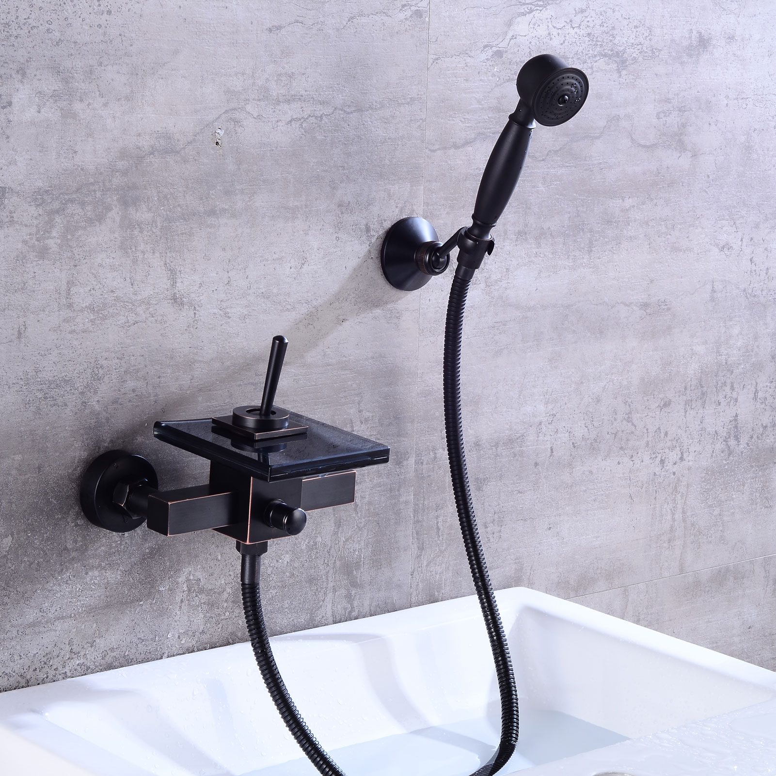 Wovier Wall Mounted Tub Filler with Hand Shower W8801-8