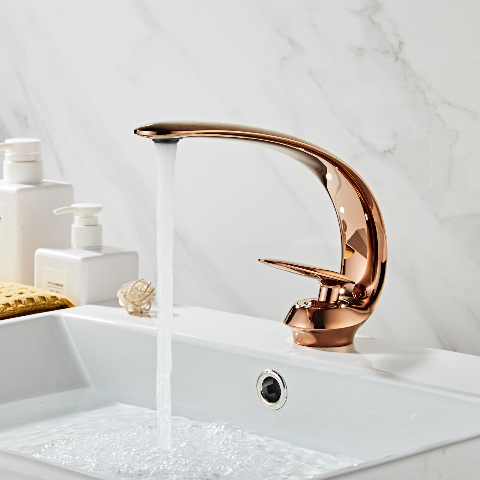 Wovier Bathroom Sink Faucet with Supply Hose,Single Handle Single Hole Lavatory Faucet W8349-30