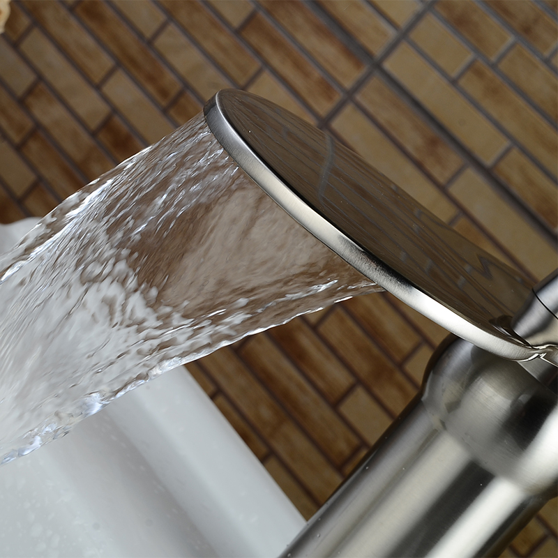 Wovier Bathroom Sink Faucet with Supply Hose,Single Handle Single Hole Lavatory Faucet W8296-4