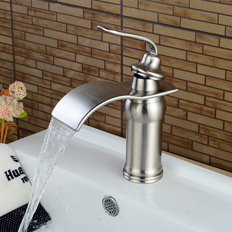 Wovier Bathroom Sink Faucet with Supply Hose,Single Handle Single Hole Lavatory Faucet W8294-4