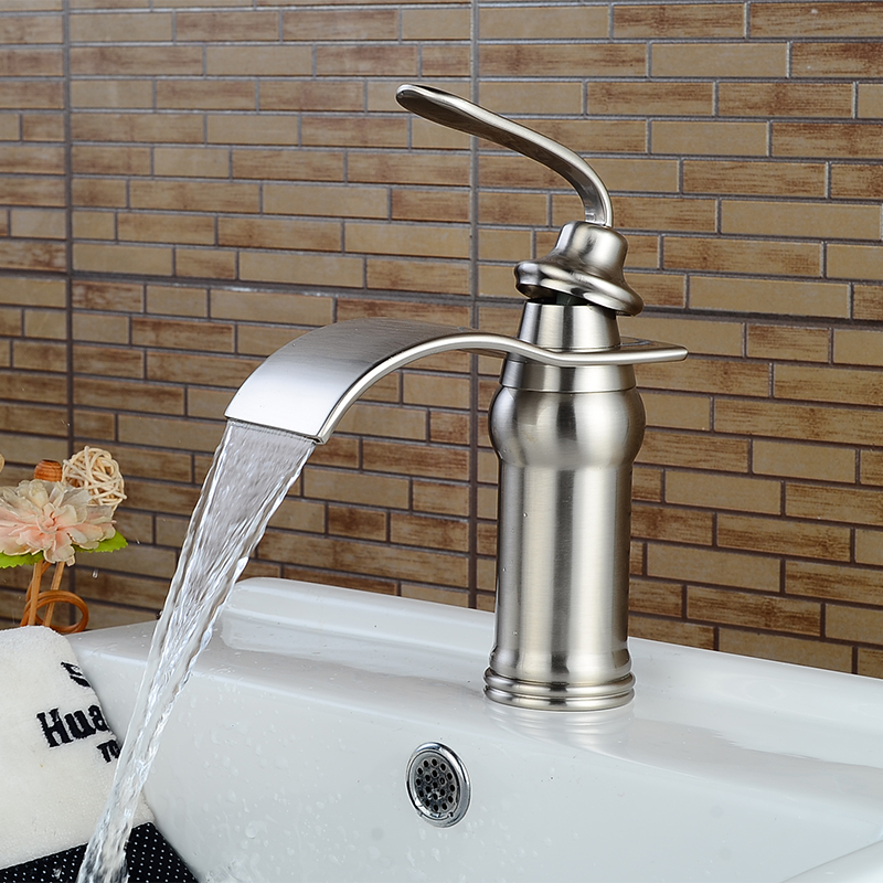 Wovier Bathroom Sink Faucet with Supply Hose,Single Handle Single Hole Lavatory Faucet W8294-1
