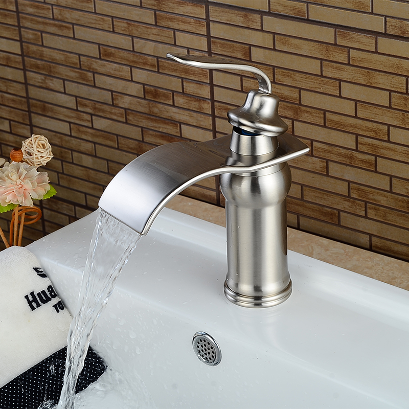 Wovier Bathroom Sink Faucet with Supply Hose,Single Handle Single Hole Lavatory Faucet W8294-2