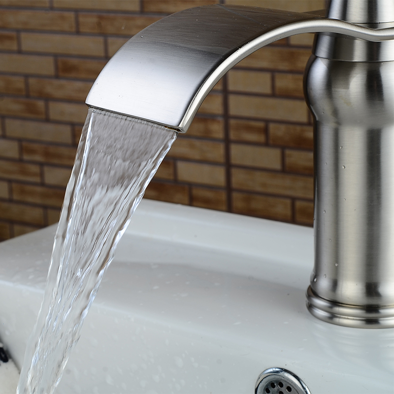 Wovier Bathroom Sink Faucet with Supply Hose,Single Handle Single Hole Lavatory Faucet W8294-3