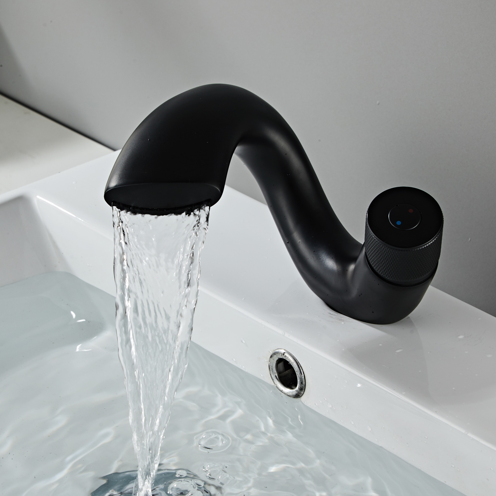 Wovier Waterfall Bathroom Sink Faucet,Single Handle Single Hole Faucet-W8211-13