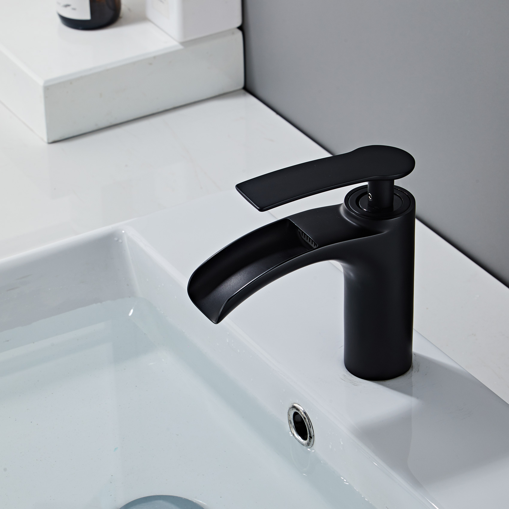 Wovier Waterfall Bathroom Sink Faucet,Single Handle Single Hole Faucet- W8252-9