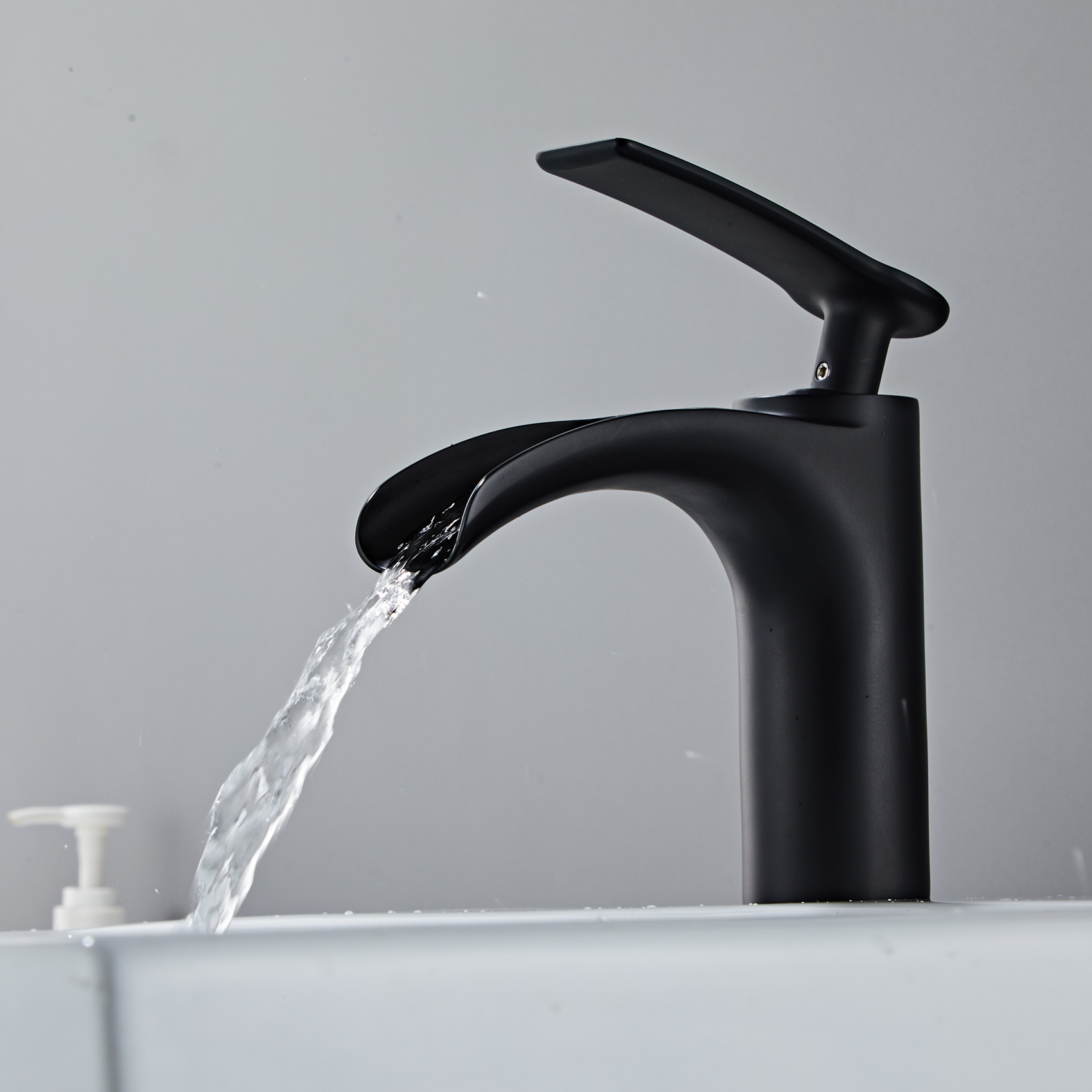 Wovier Waterfall Bathroom Sink Faucet,Single Handle Single Hole Faucet- W8252-8