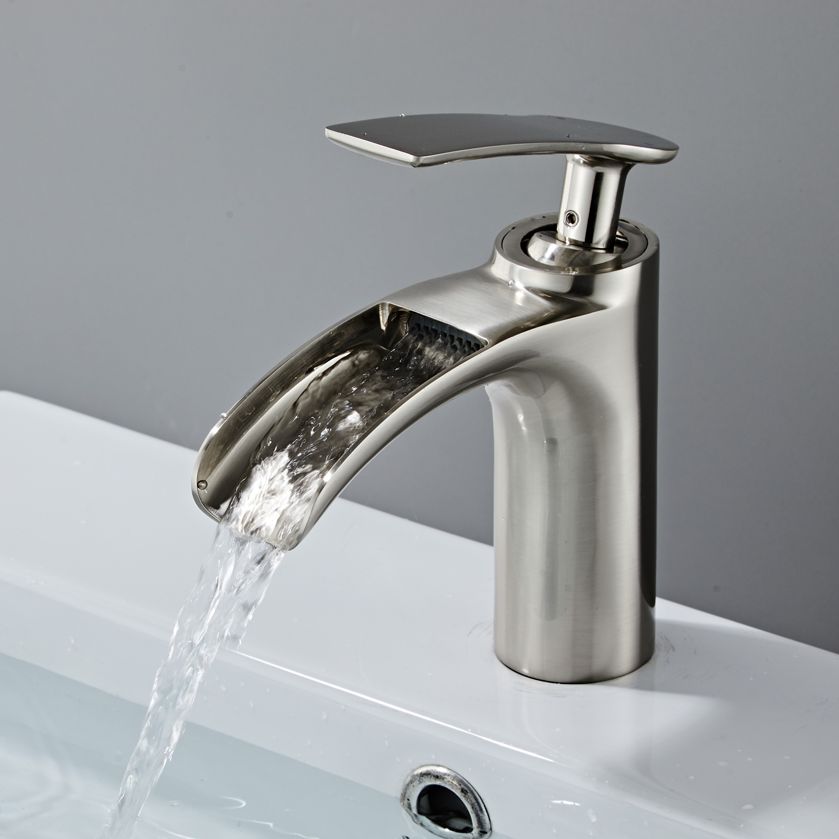Wovier Waterfall Bathroom Sink Faucet,Single Handle Single Hole Faucet- W8252-10