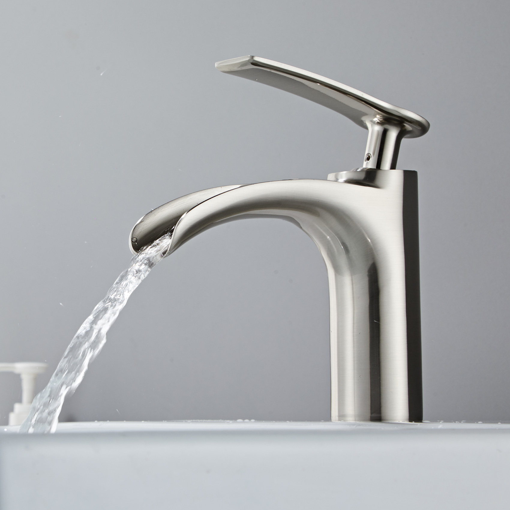 Wovier Waterfall Bathroom Sink Faucet,Single Handle Single Hole Faucet- W8252-13