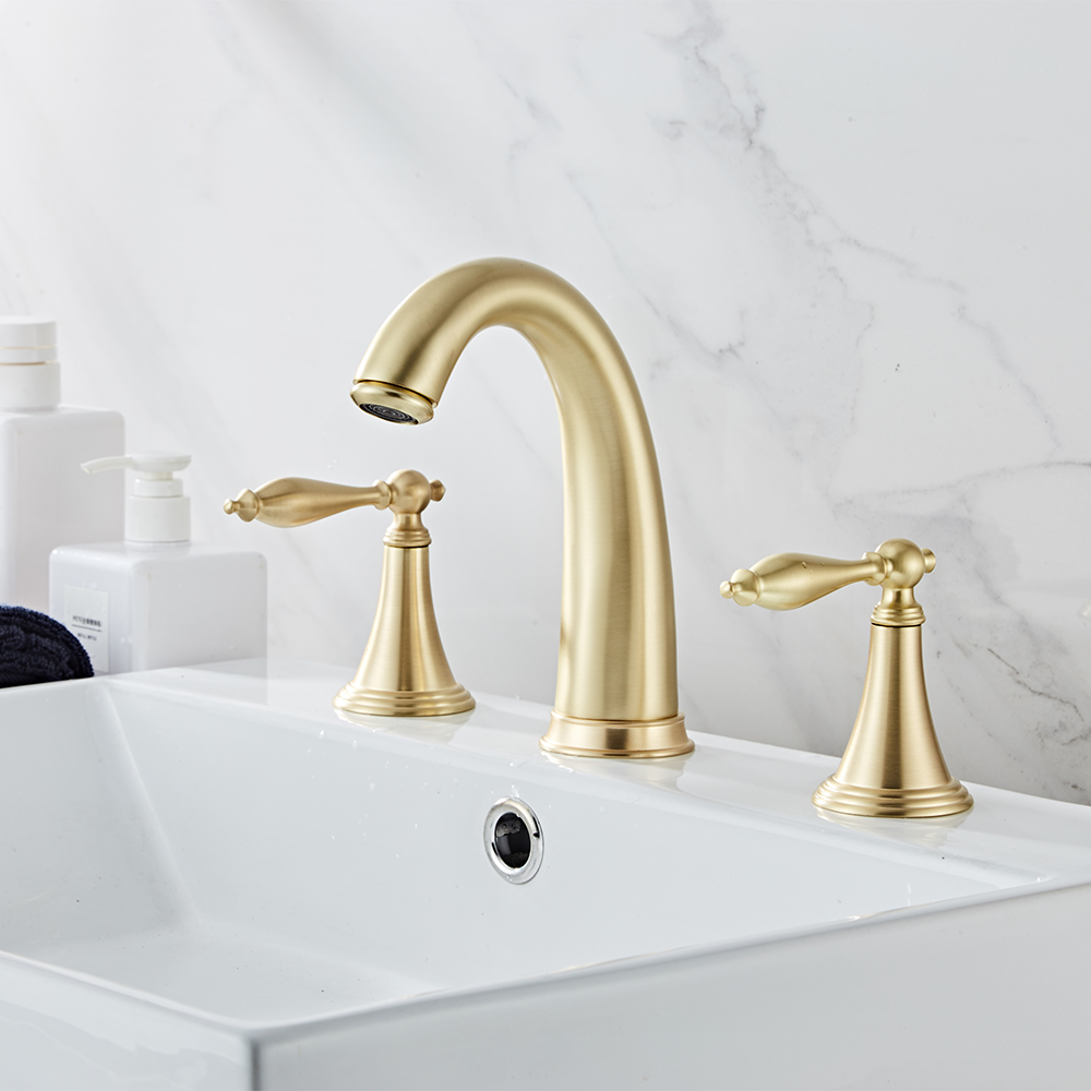 Wovier Widespread Faucet,Three Handle Two Hole Bathroom sink Faucet-Wovier W8401-33