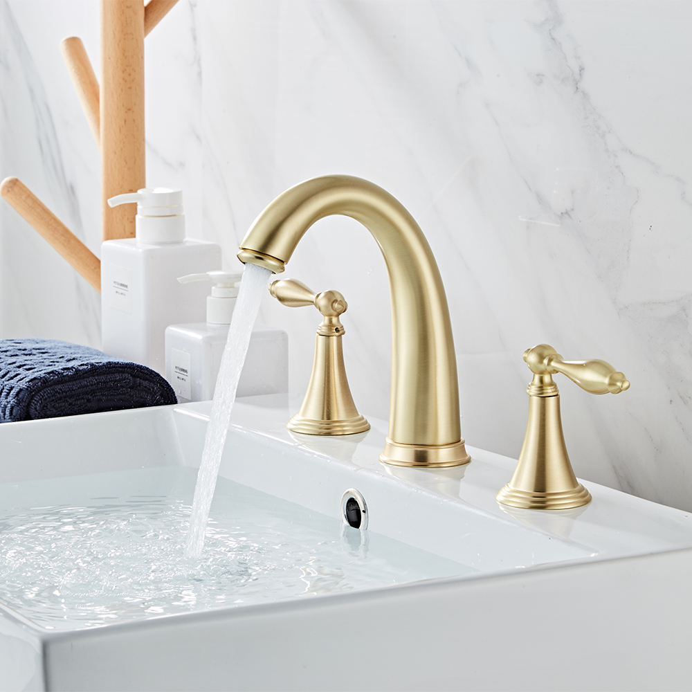 Wovier Widespread Faucet,Three Handle Two Hole Bathroom sink Faucet-Wovier W8401-30