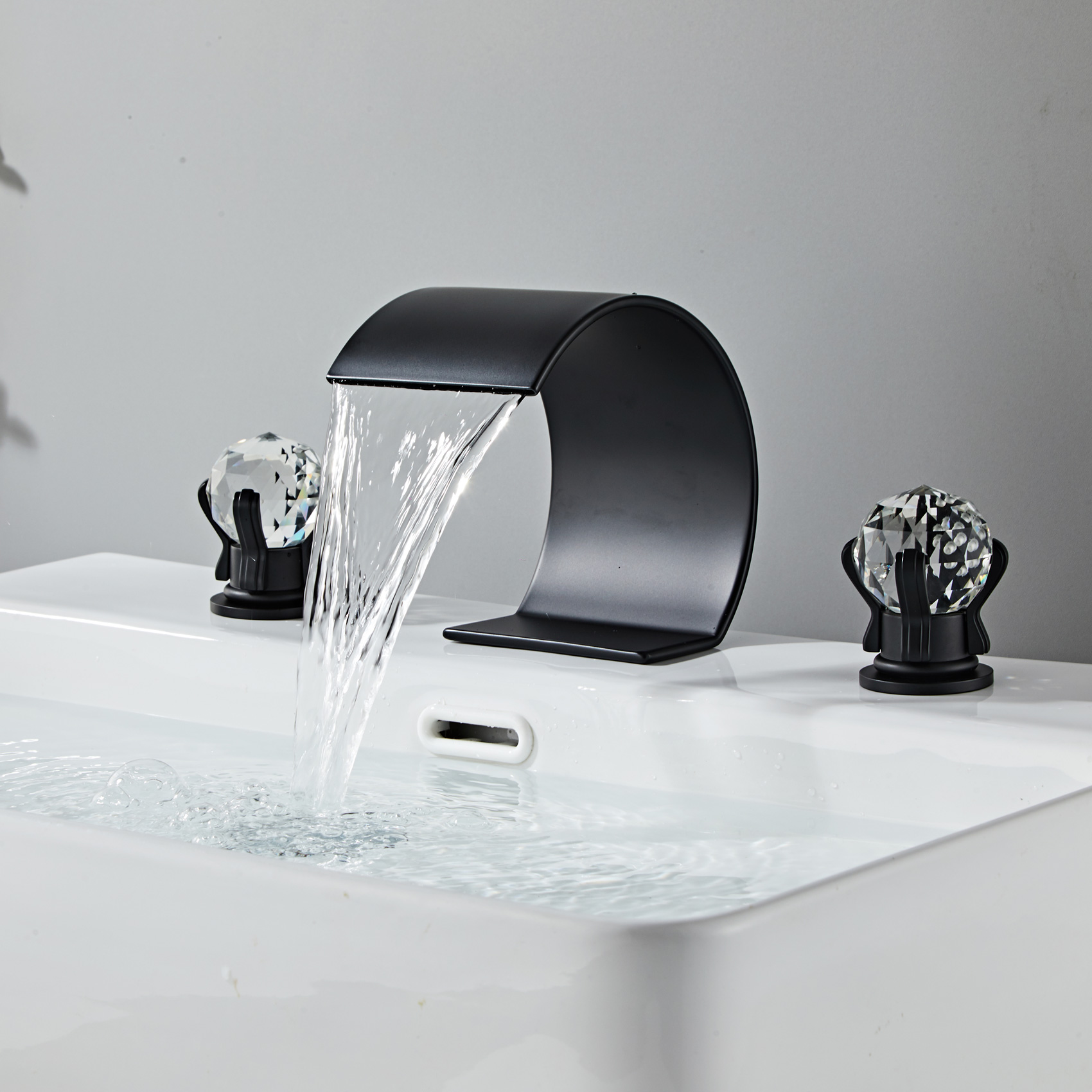 Wovier Widespread Faucet,Three Handle Two Hole Bathroom sink Faucet-W8429-14