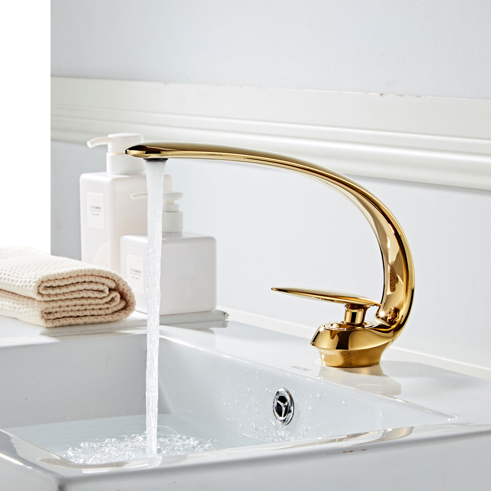 Wovier Bathroom Sink Faucet with Supply Hose,Single Handle Single Hole Lavatory Faucet W8349-17