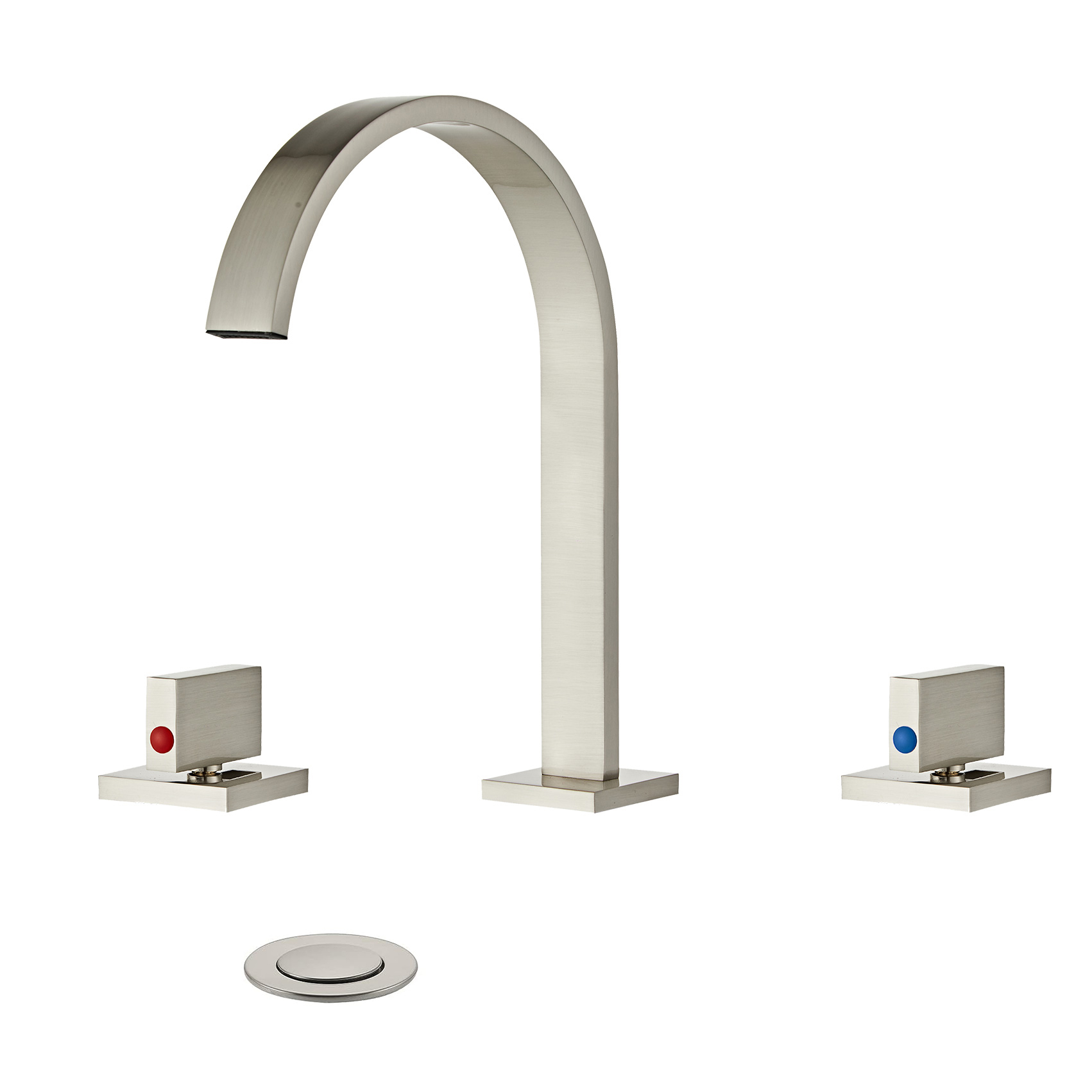 Wovier Widespread Faucet,Three Handle Two Hole Bathroom sink Faucet-W8404-06