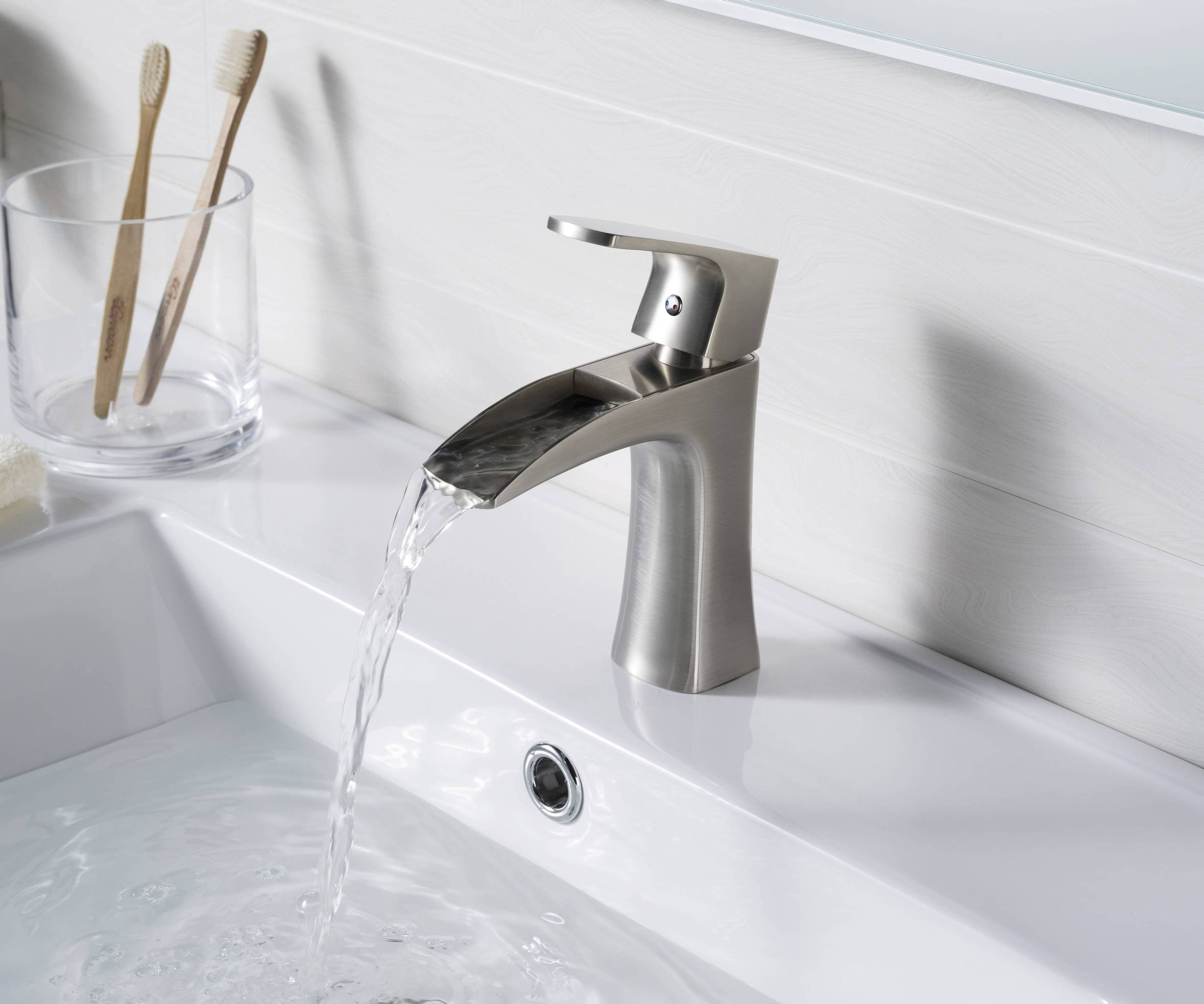 Wovier Bathroom Sink Faucet with Supply Hose,Single Handle Single Hole Lavatory Faucet W8232-8