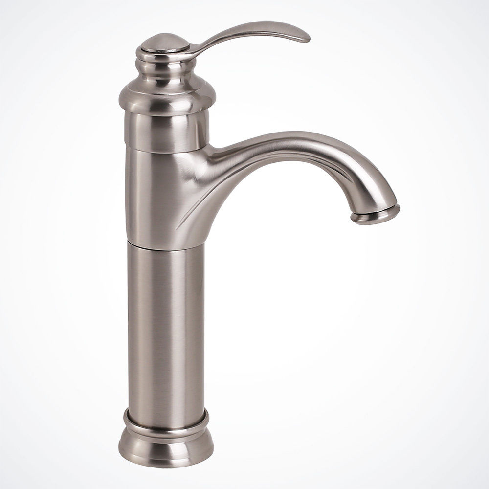 Wovier Waterfall Vessel Faucet with Supply Hose,Single Handle Single Hole Bathroom Faucet W8270-2